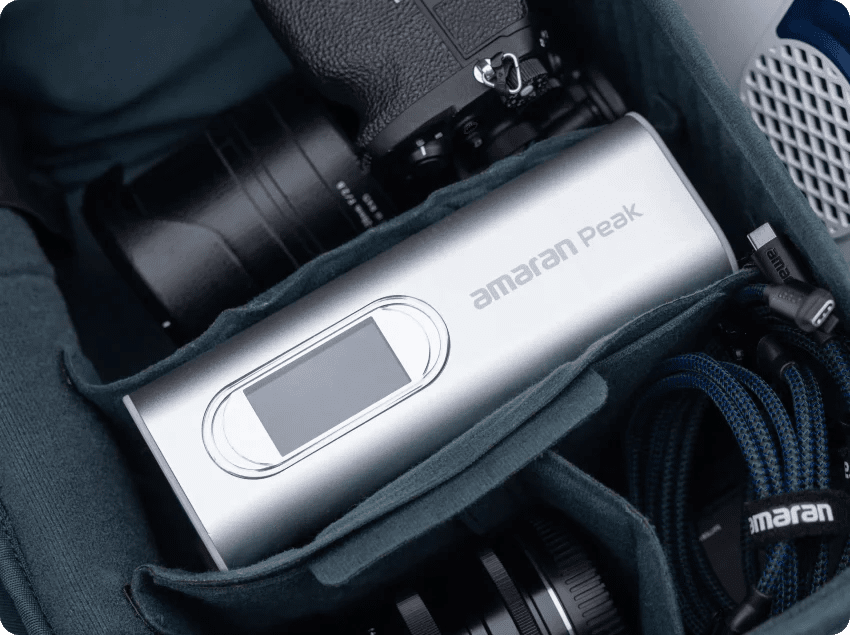 Amaran Peak - 86.4Wh Portable Battery System shown in it's case.