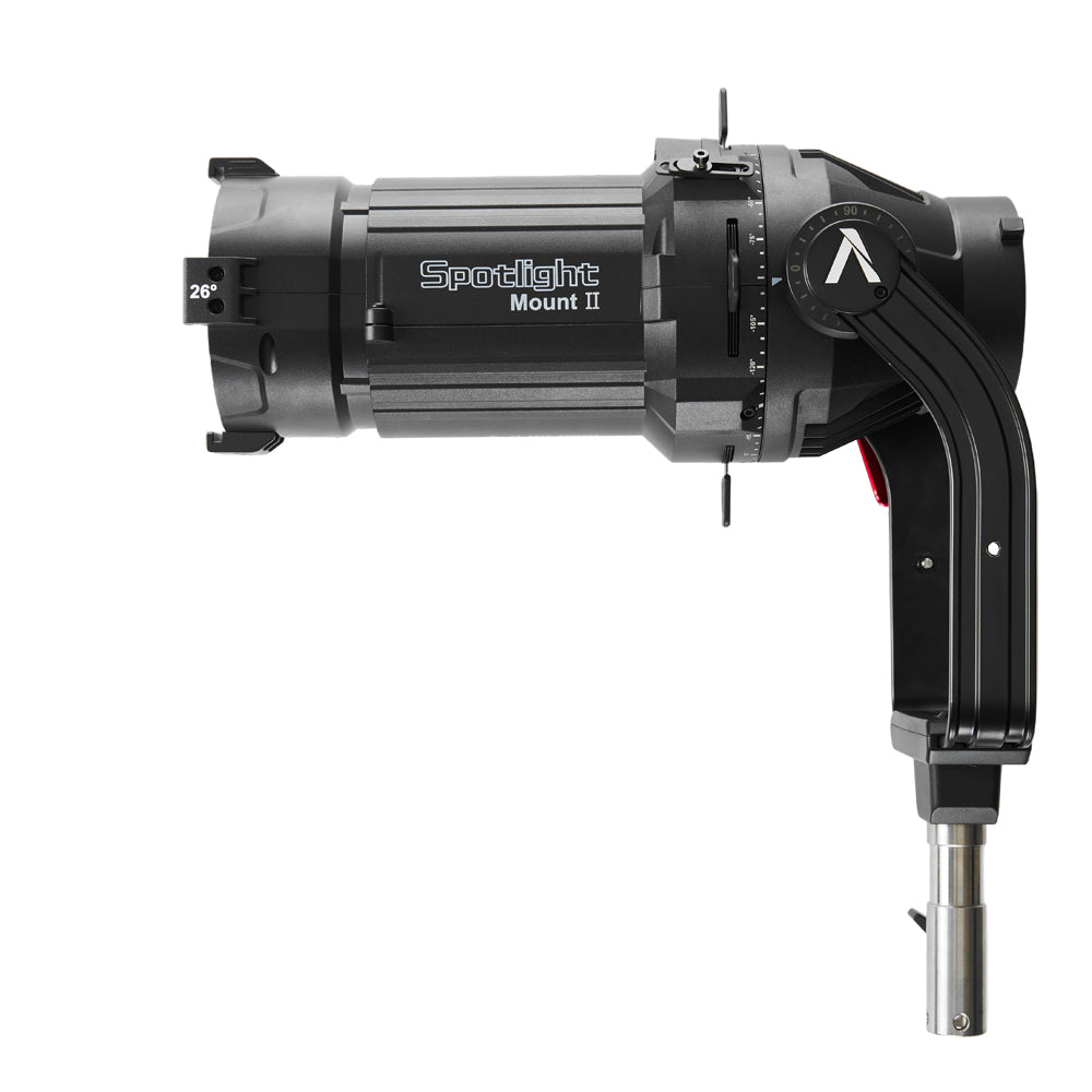 Aputure Spotlight Mount II 26° Kit shown from the side.