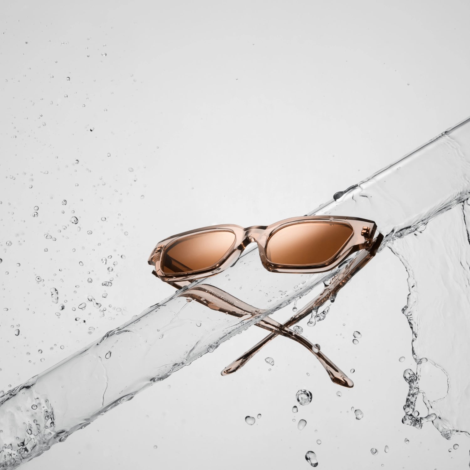 Sunglasses with brown lenses on a transparent background. Image shot using the Profoto Pro-D3.
