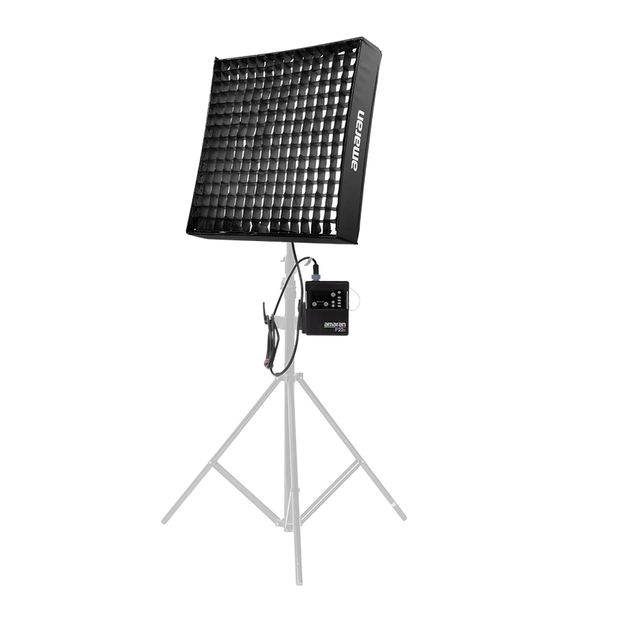 Amaran F22x LED Panel on a stand with a transparent background.