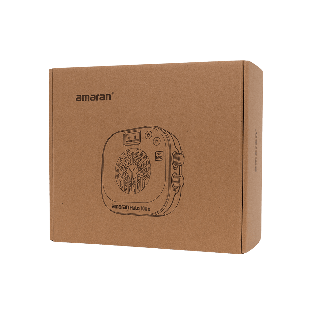amaran Halo 100x packaging box.
