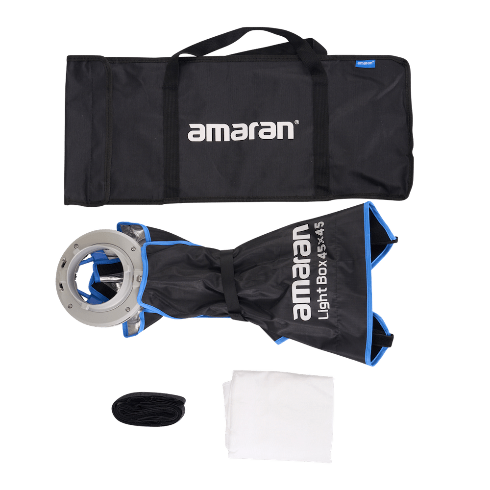 All items shown from the amaran Light Box 45x45.