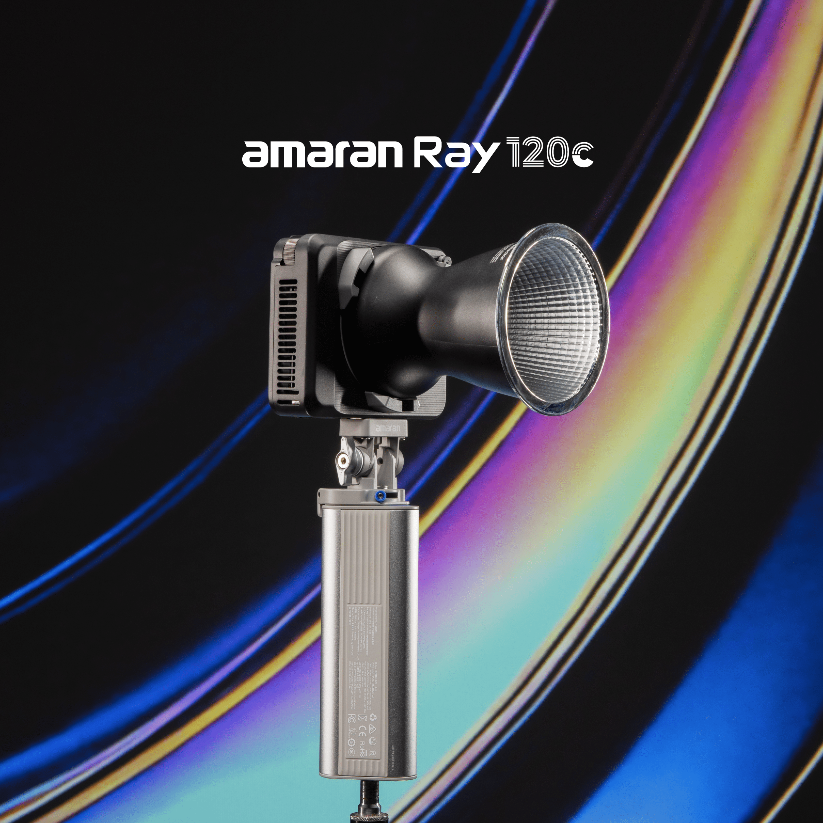 amaran Ray 120c image with bright colours in the background.