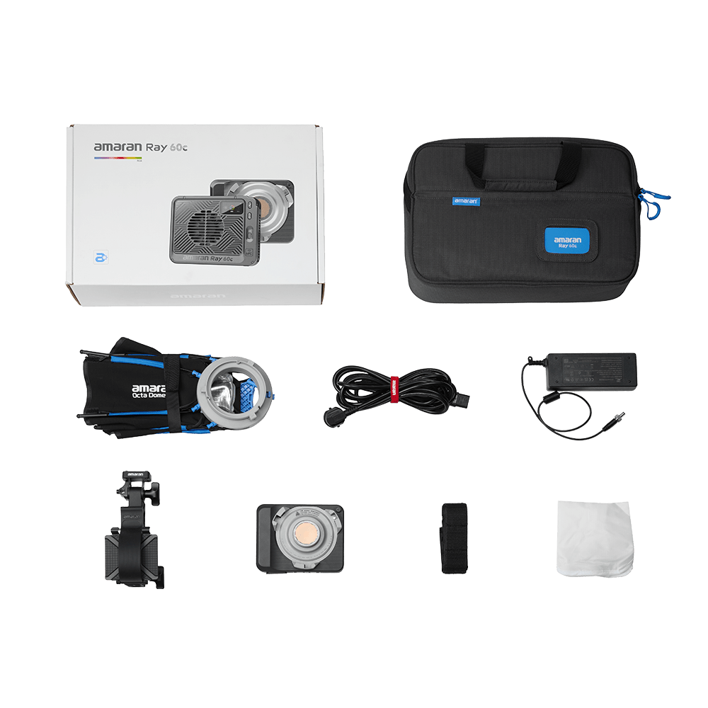 All components shown included with the amaran Ray 60c.