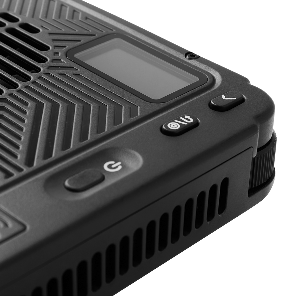 Close-up of the buttons on the amaran Ray 60c.