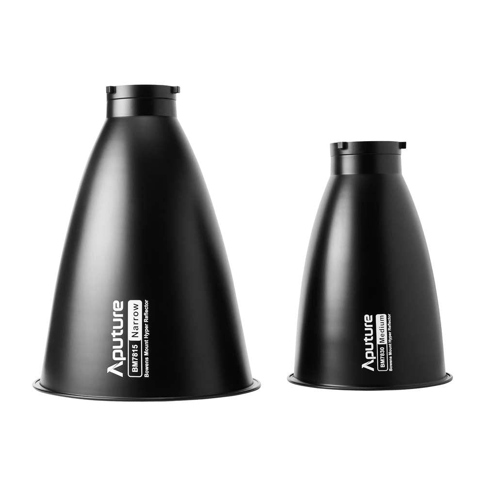 Aputure 1200x Storm Reflector Kit featuring two reflectors, the Medium and Narrow.