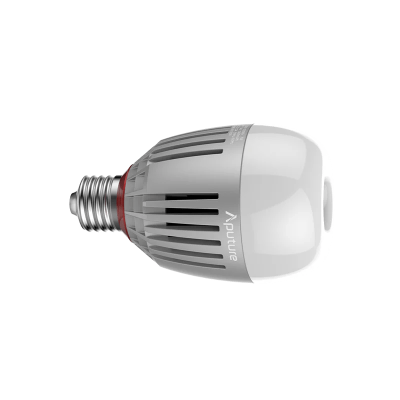 Side view of the Aputure B7C showing the profile and the E27 Edison Screw Thread.