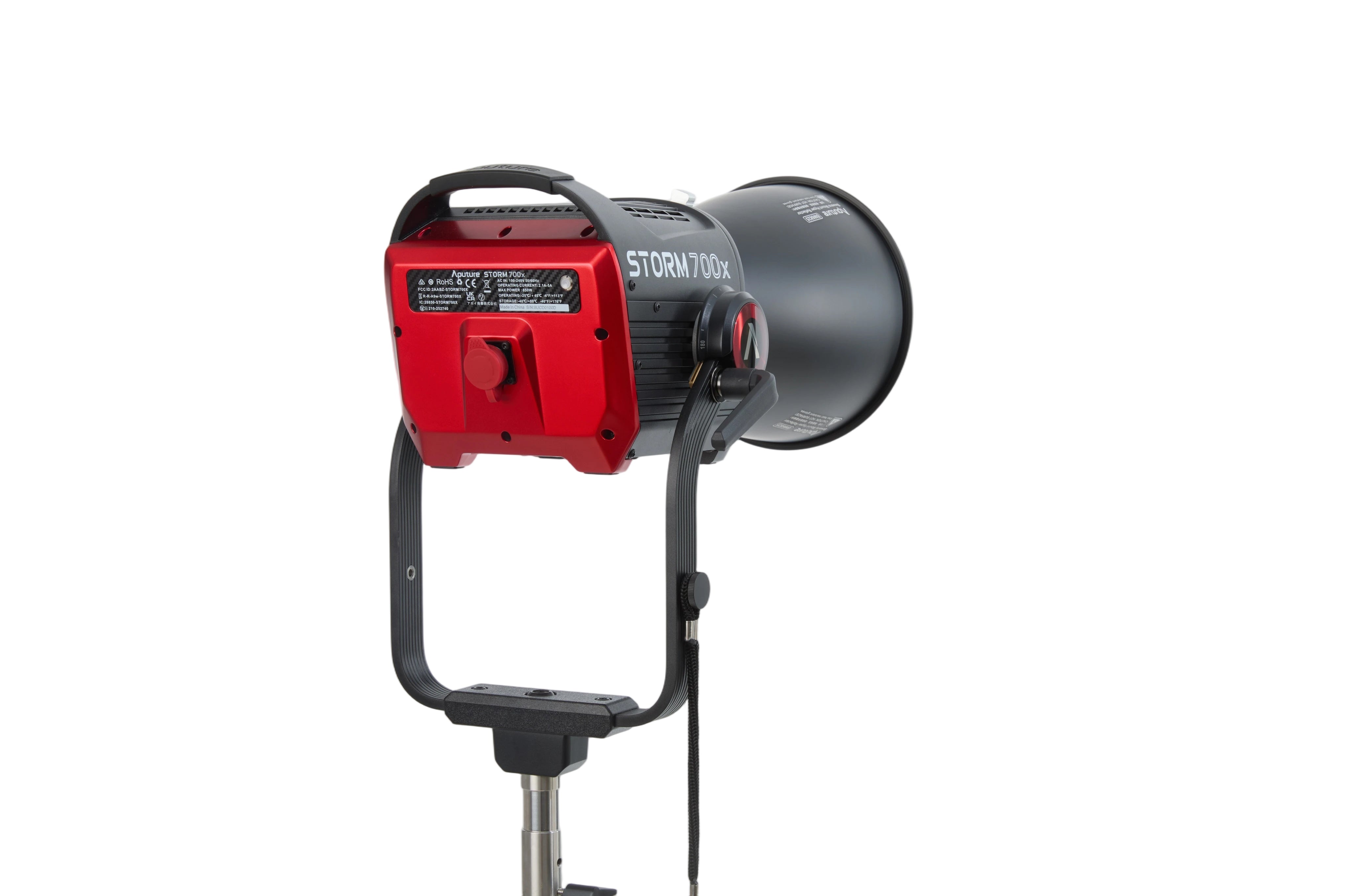 Rear view of Storm 700x with Aputure BM6825 25° Reflector connected.