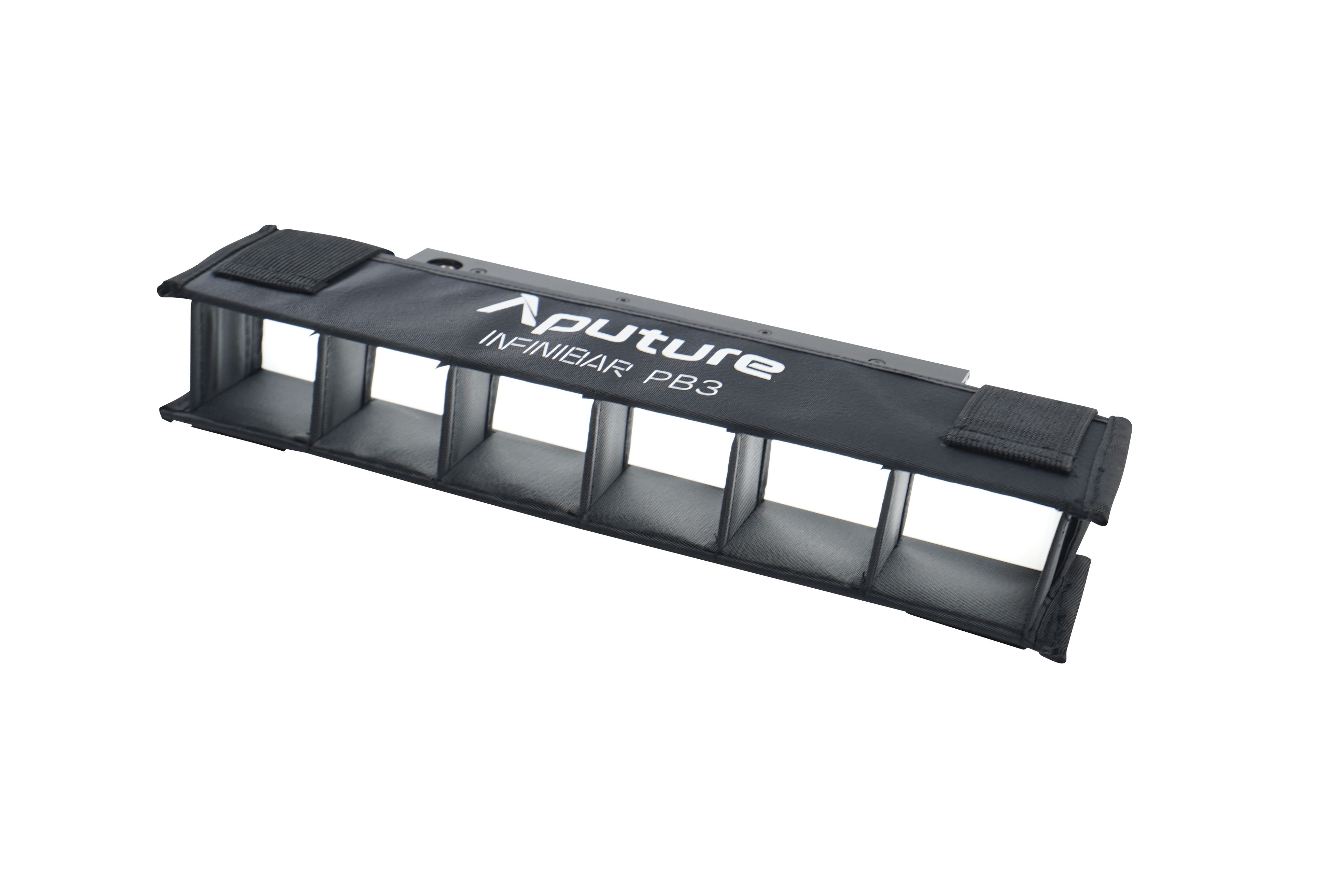 Aputure INFINIBAR PB3 Light Control Grid (45 degree) shown with the INFINIBAR in use.