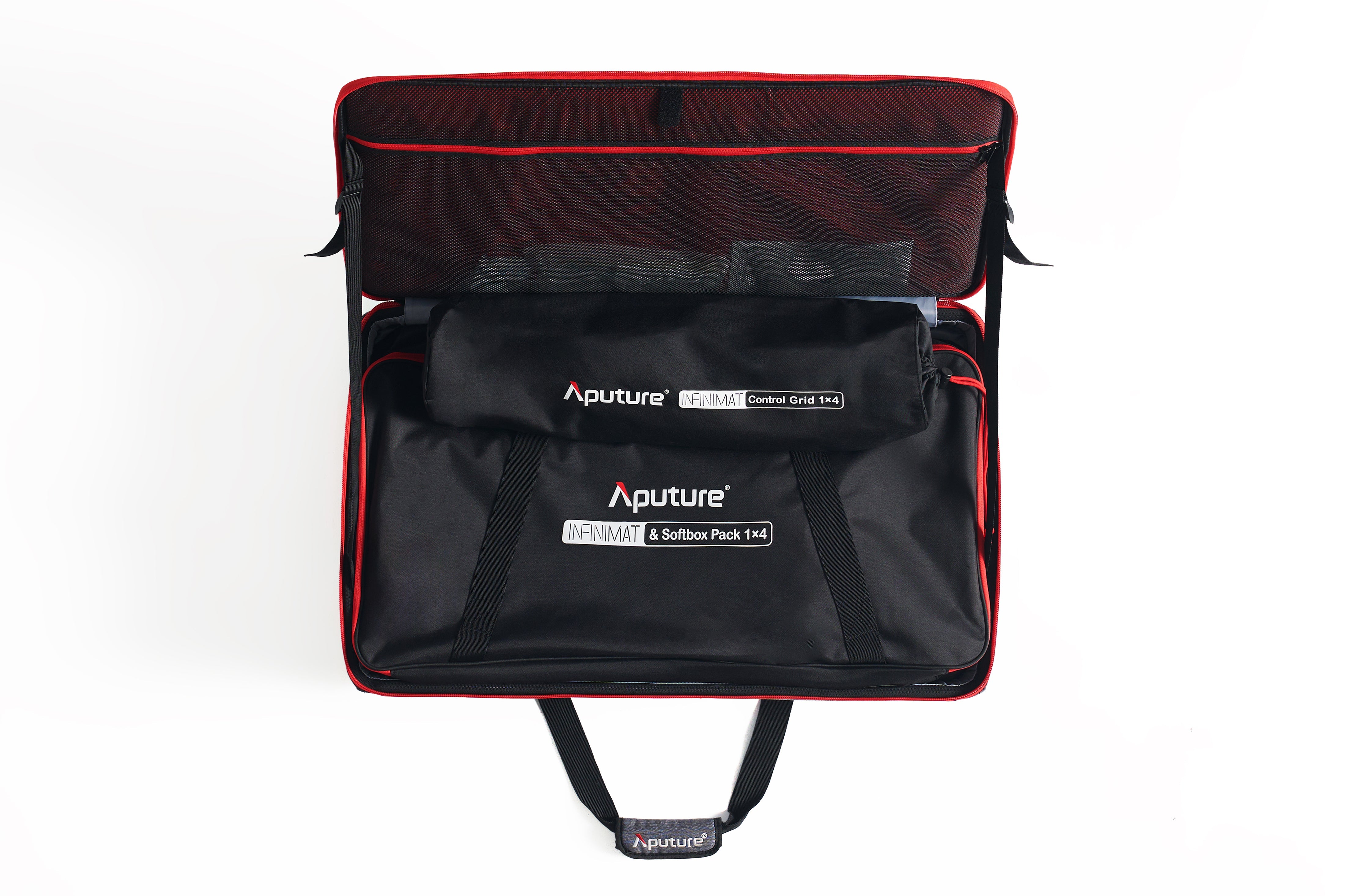 Aputure Case showing the Infinimat Softbox Pack and Control Grid.