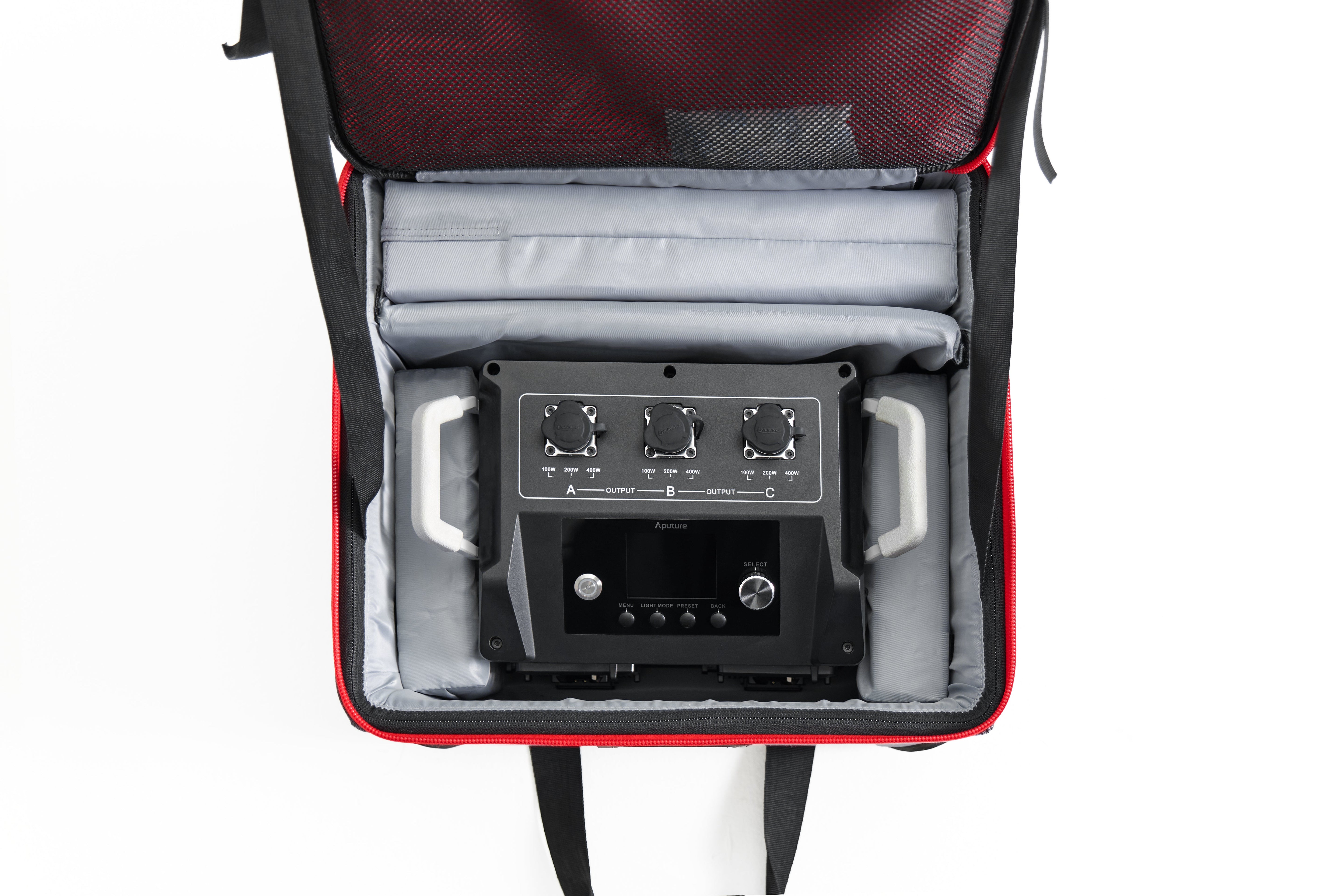Aputure 400w Control Box inside the Control Box carry storage case.