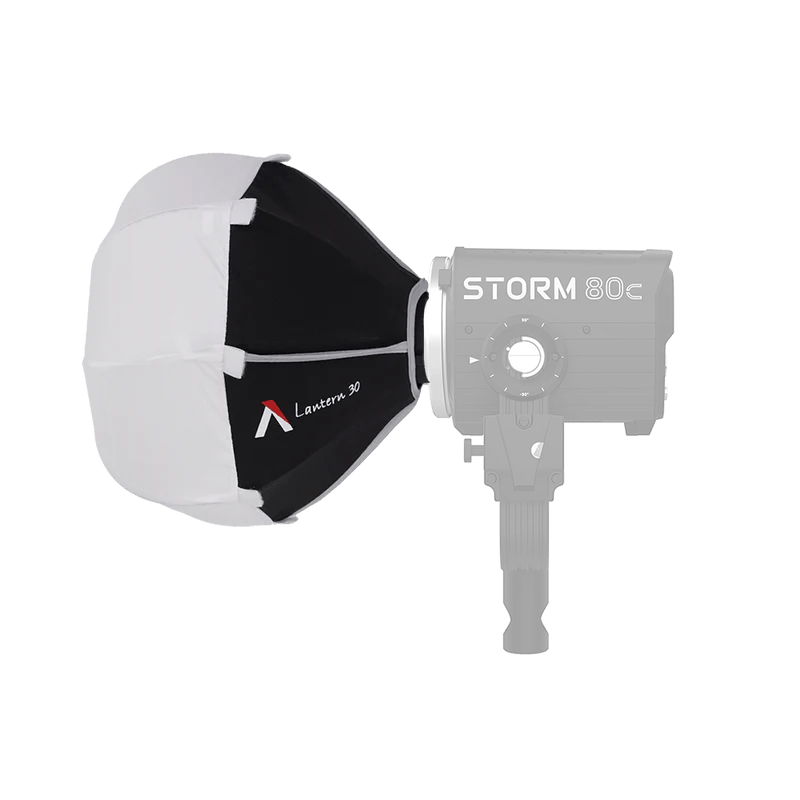 Aputure Lantern 30 for STORM 80C, shown on a greyed out STORM 80c head.