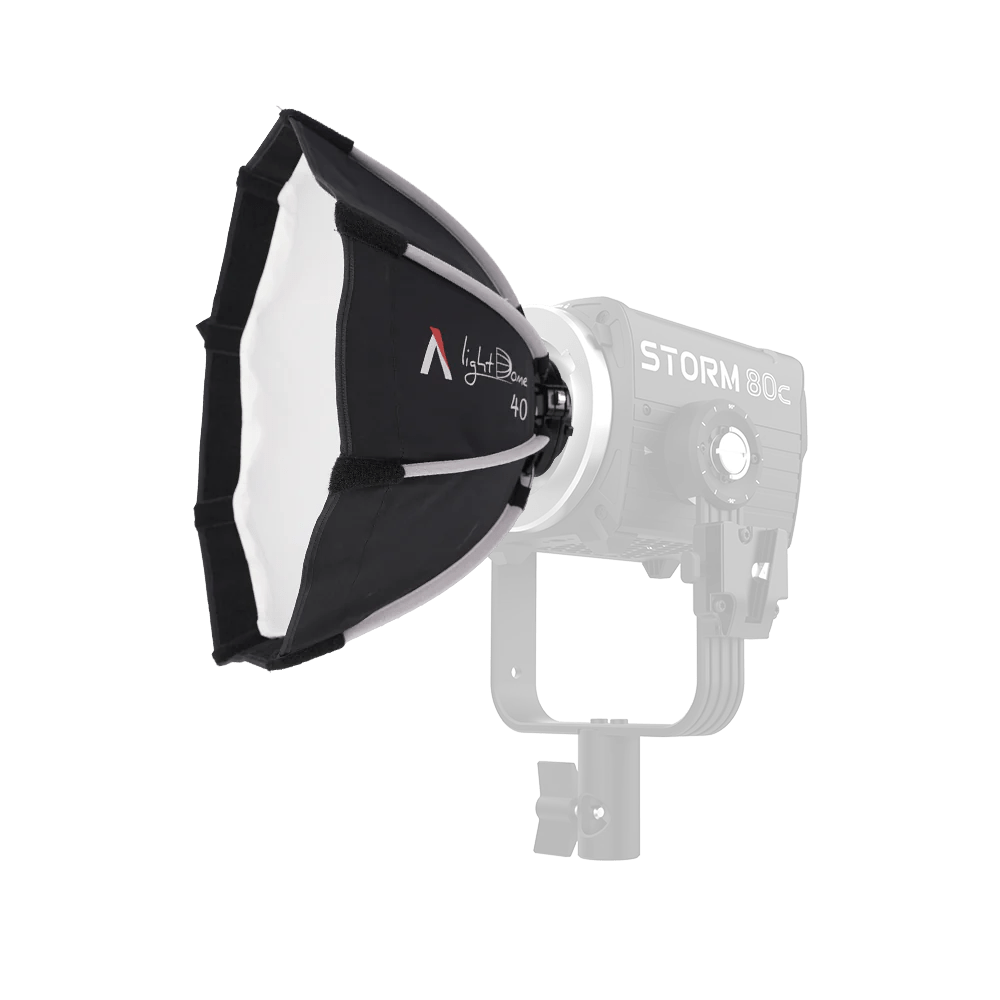 Aputure Light Dome 40 seen on the Aputure STORM 80c.