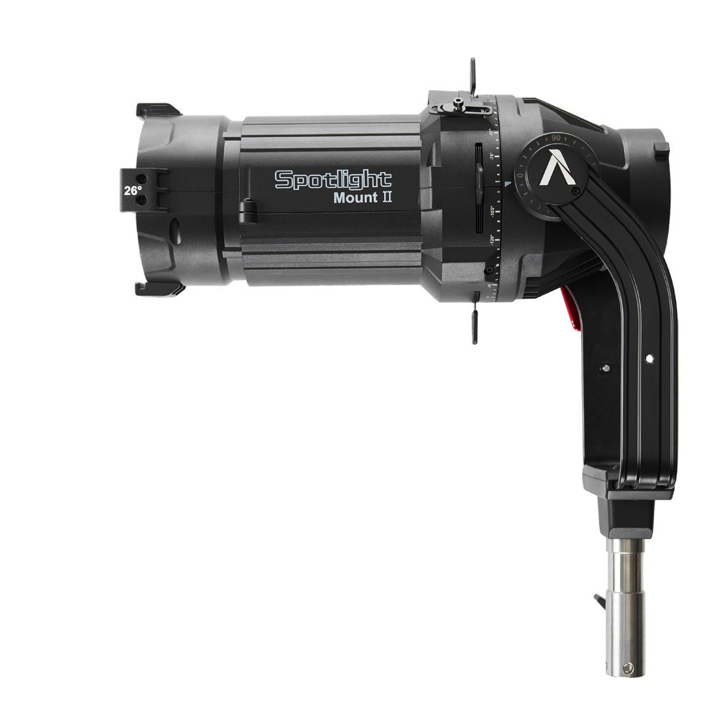 Aputure Spotlight Mount II 26° Kit shown from the side.