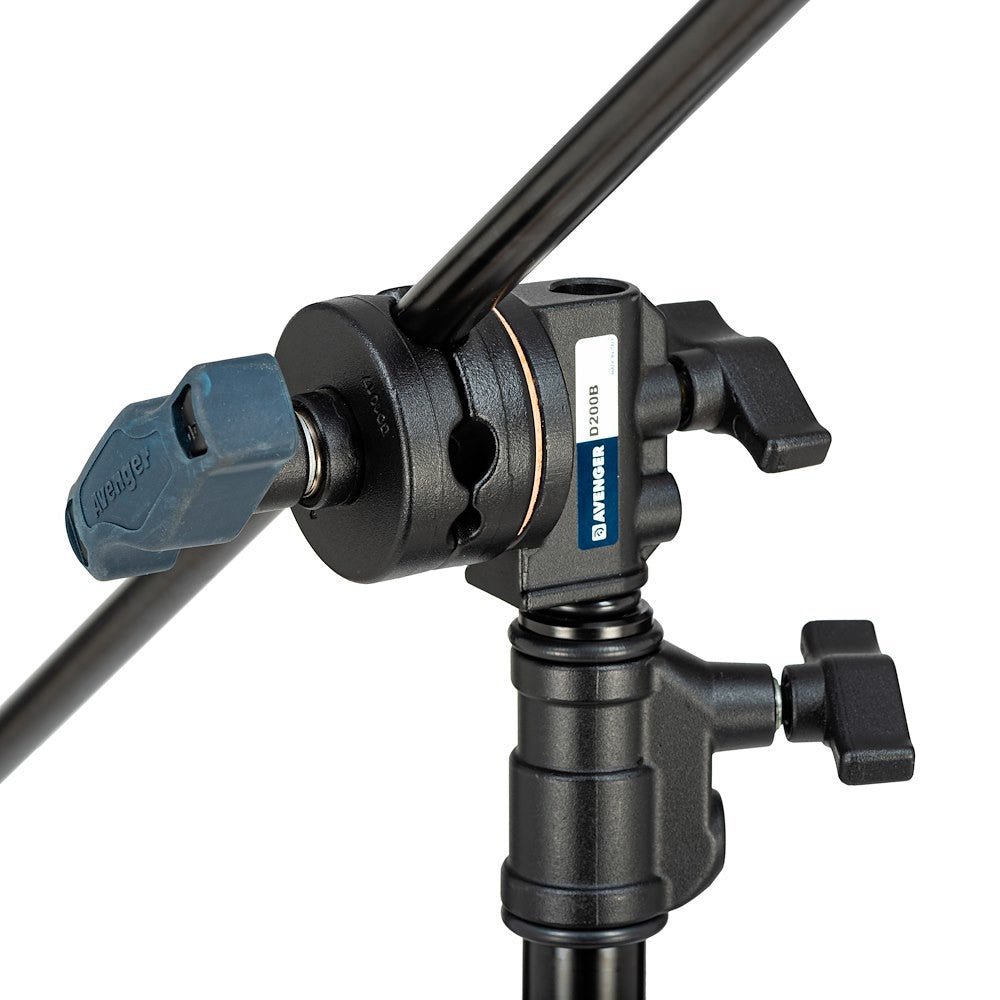 Avenger C-stand shown with arm tilted.