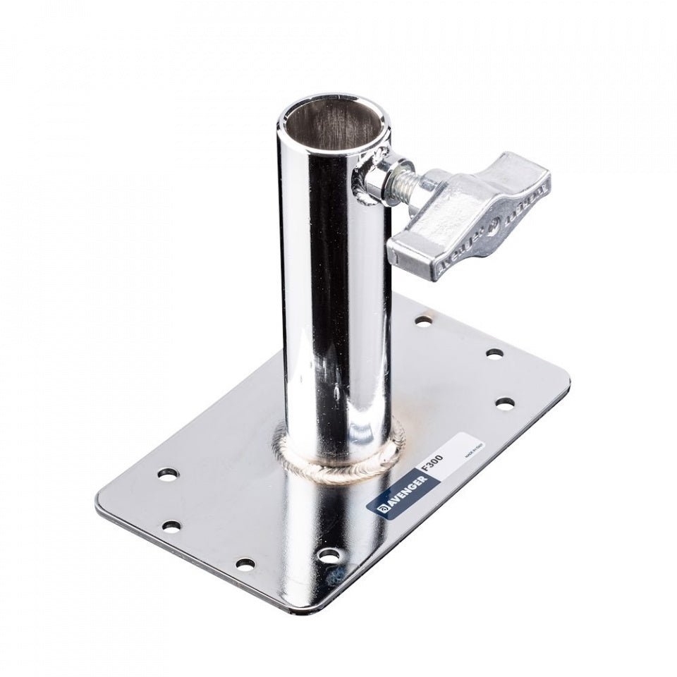 Avenger wall or ceiling mounting plate with 28mm female receiver and t-shaped locking handle.