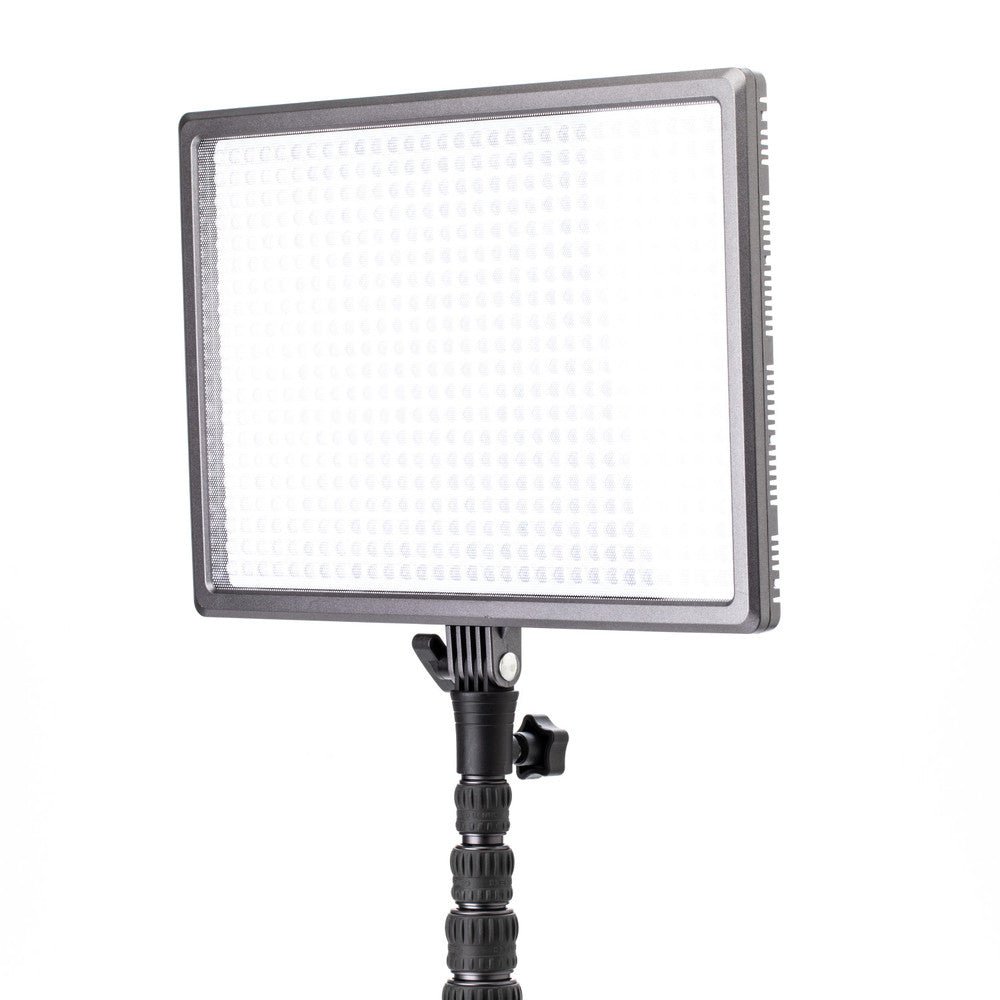 Light fixture attached to a Benro MeVIDEO Lightweight Portable Stand Carbon Fibre (Open box).
