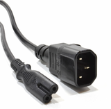 HiGlide Power Adapter Cable. IEC C7 (Figure of 8) to IEC C13 Mains Power Lead, Black, 1m (BW-2683)