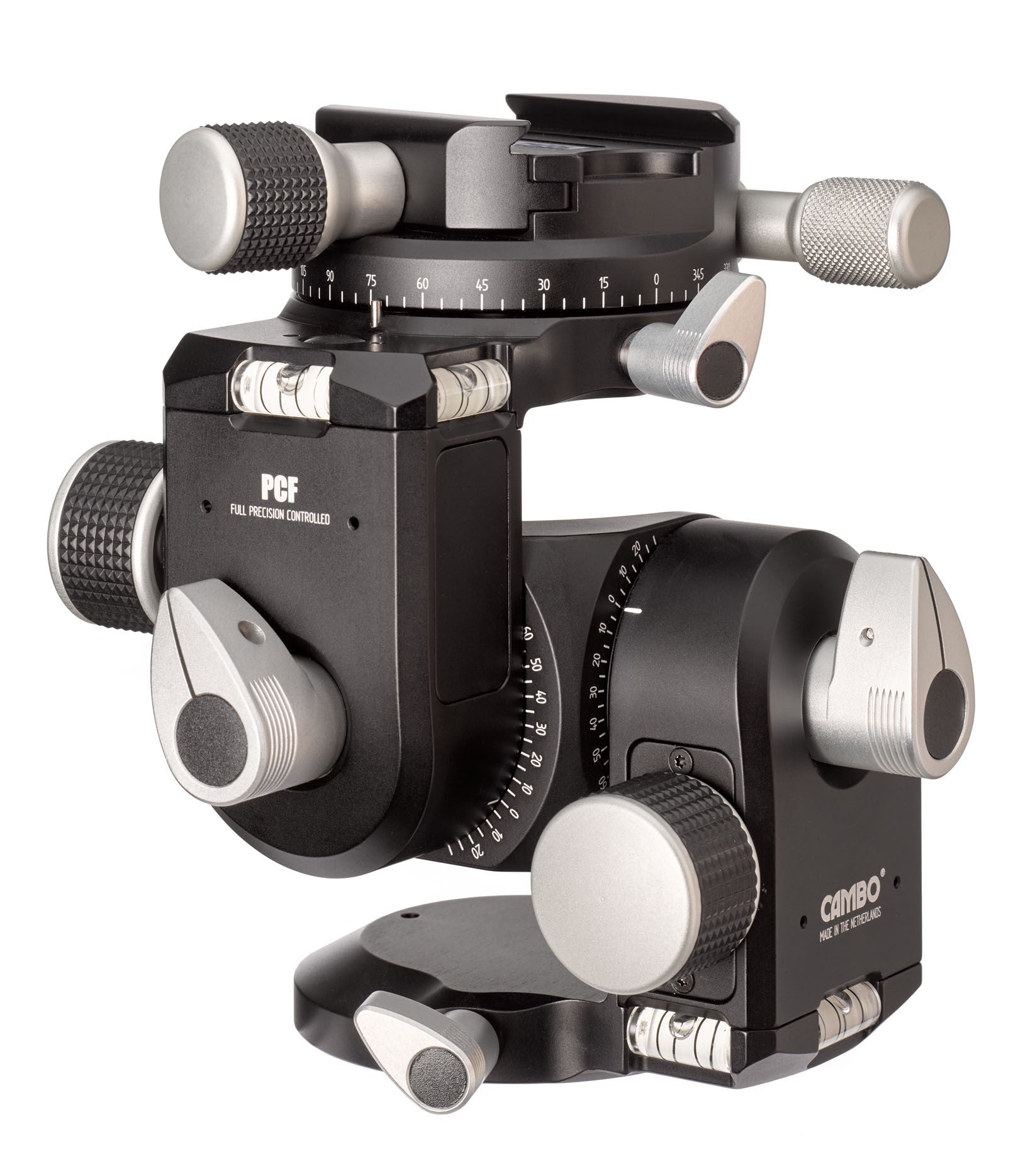 Cambo PCF Precision Geared Head with Geared Camera Platform Rotation.
