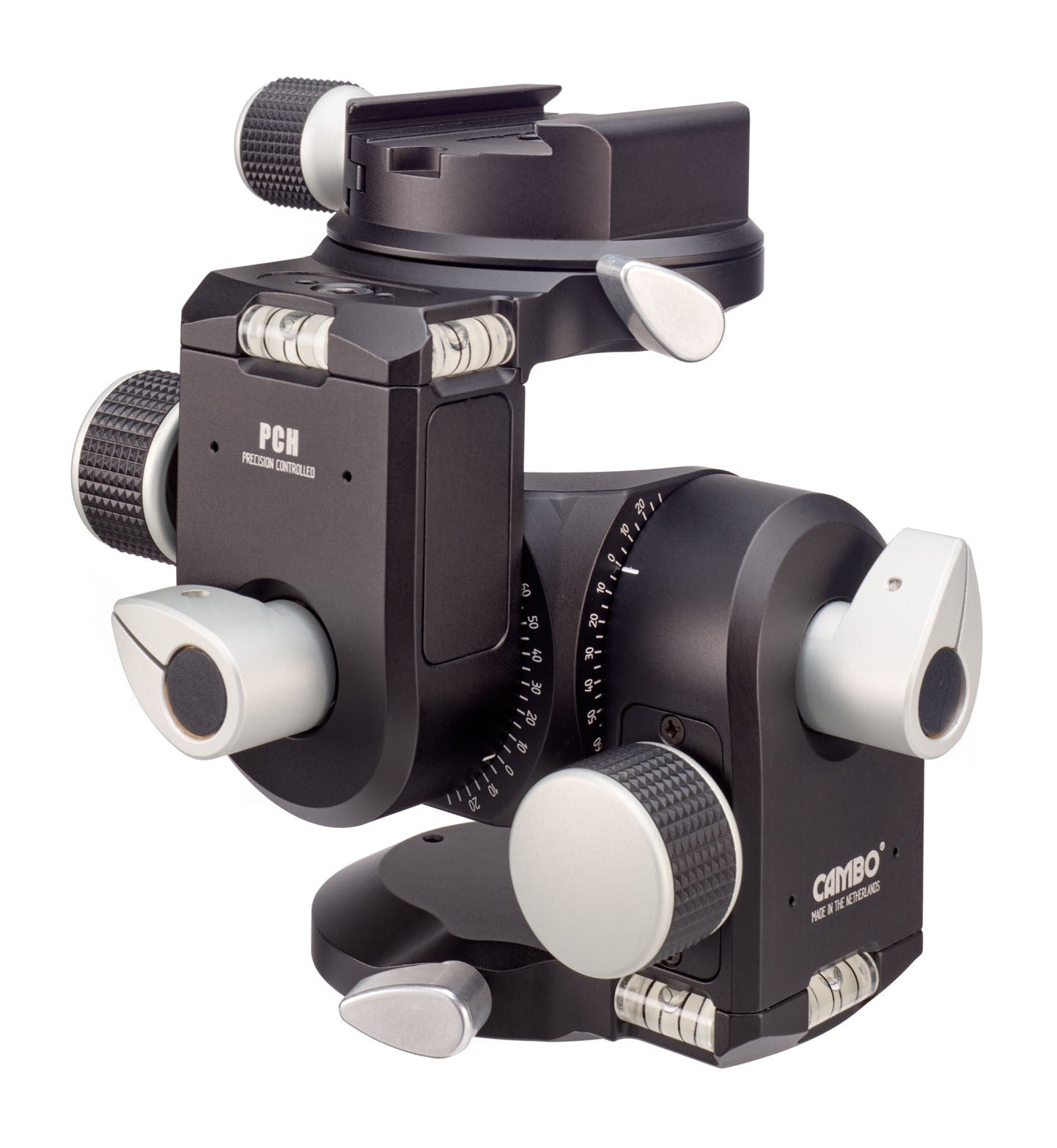 Image showcasing Cambo PCH Precision Controlled Geared Head inc. 1/4