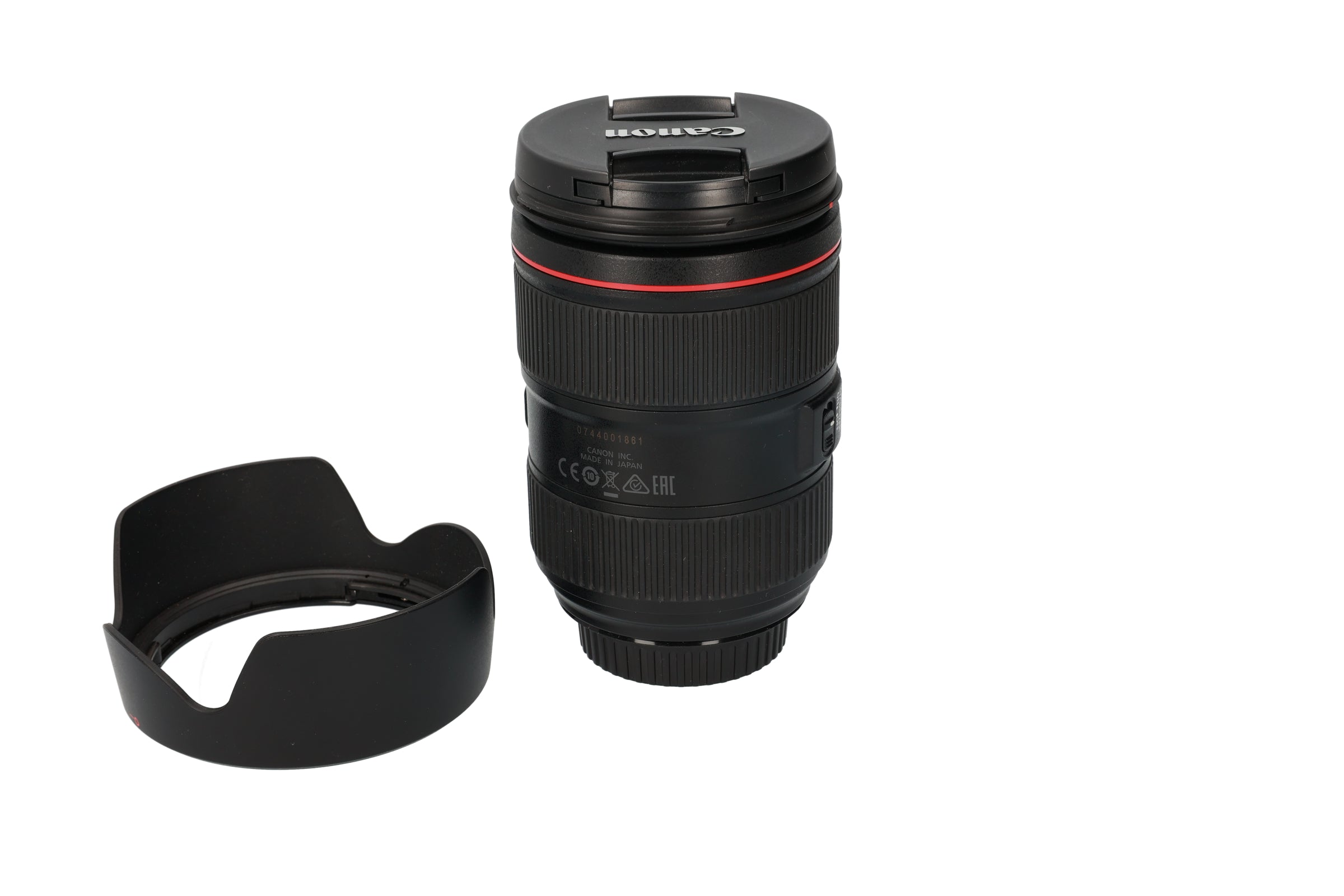 USED Canon EF 24 - 105mm f4 IS II USM on a white background.