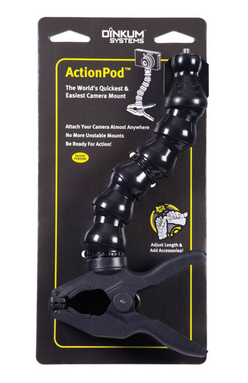 Dinkum ActionPod® Mount in its selling packaging.