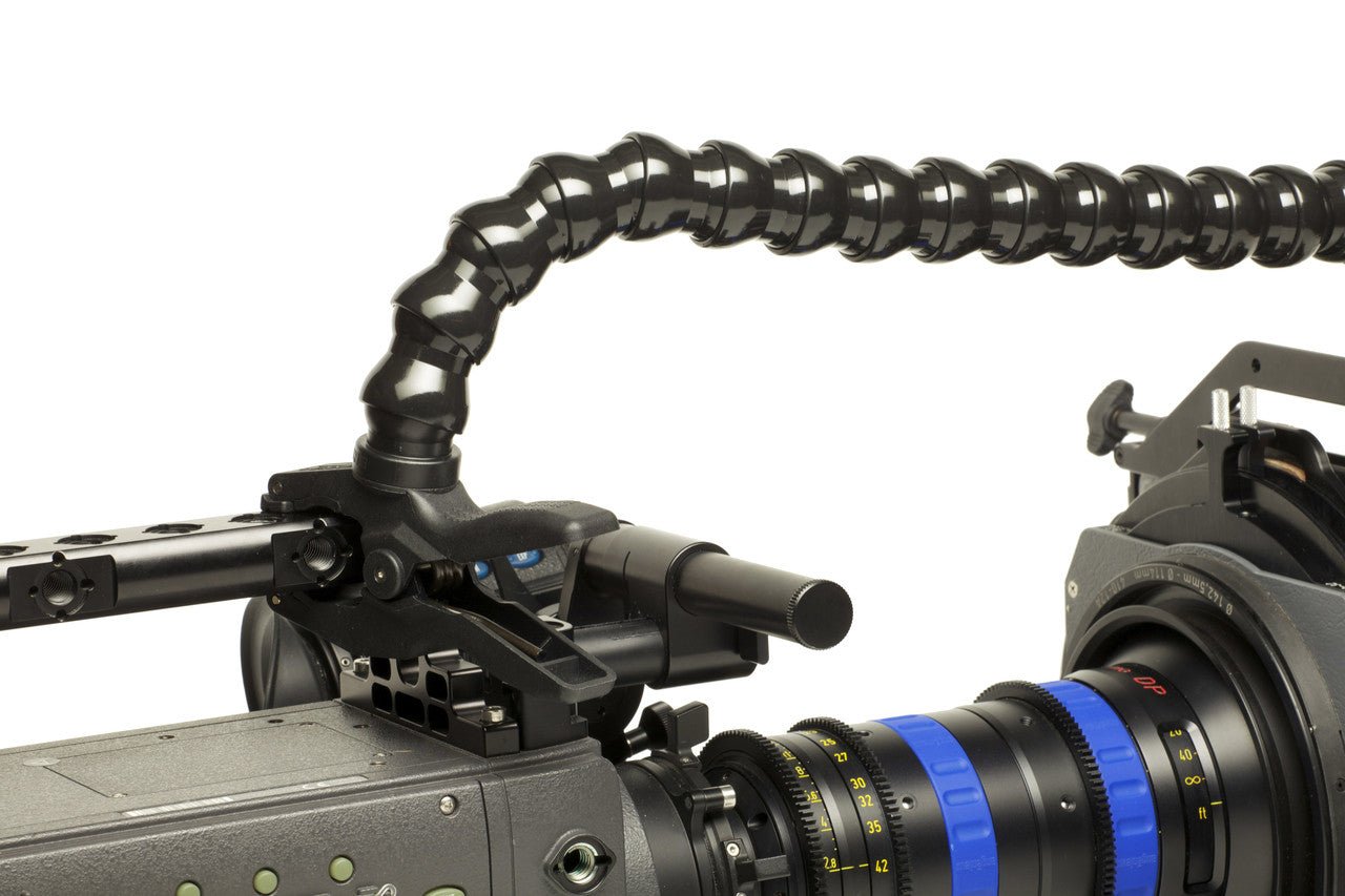 Close-up of the flexible arm for the Dinkum CINE™ Lens Shade w/ Clamp.