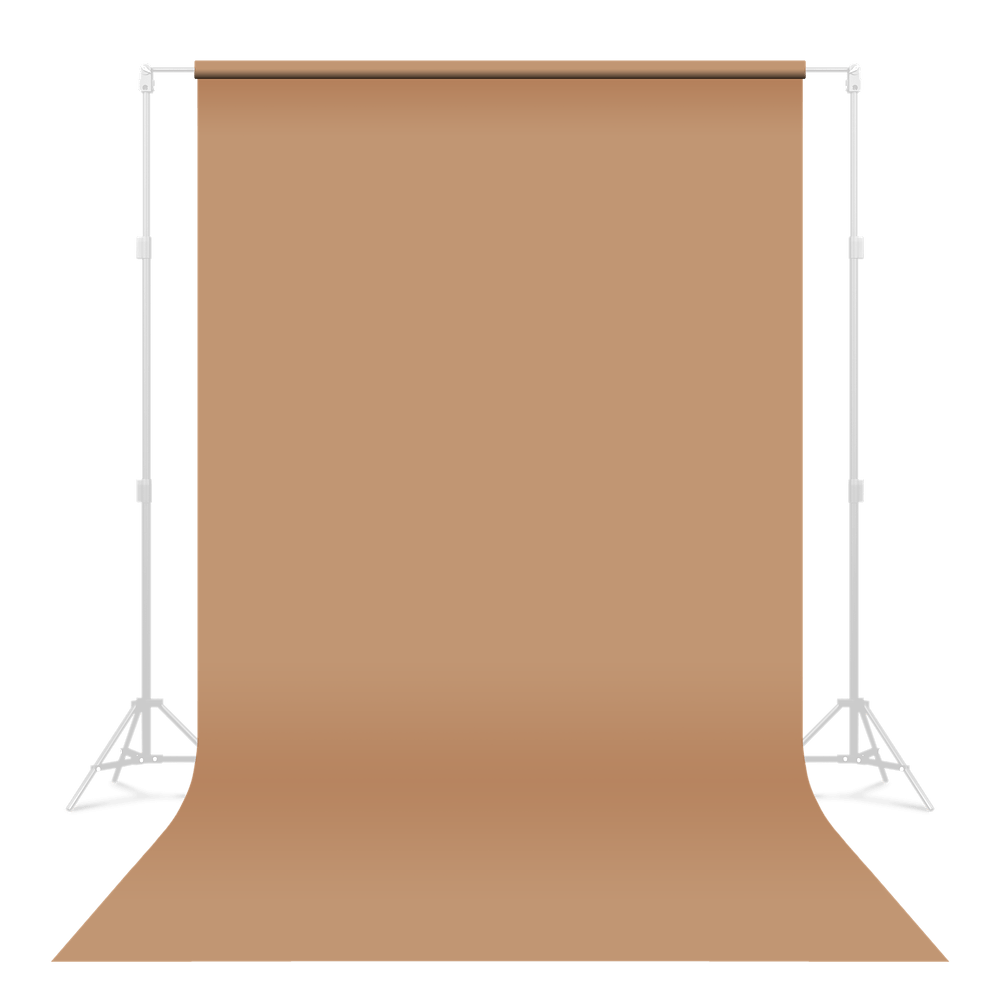 Joby Bohemian Brown Background Paper on a stand.