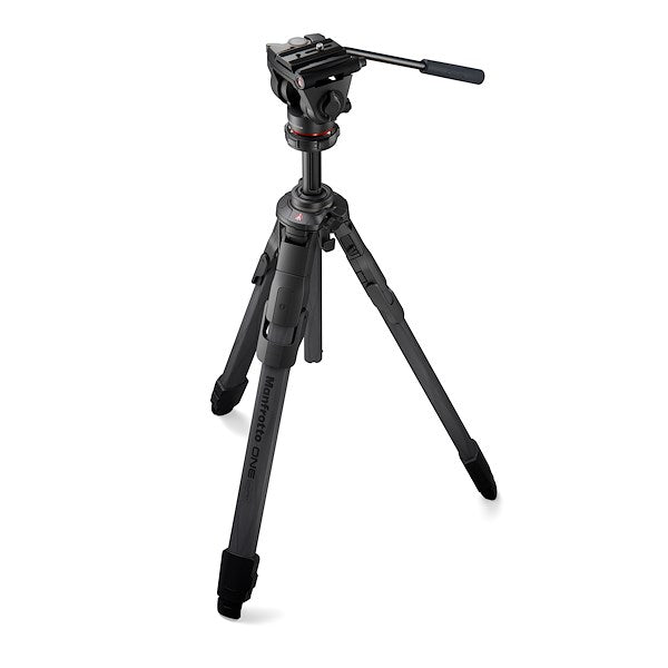 Front view of a Manfrotto ONE Carbon Fibre with 500X Fluid head.
