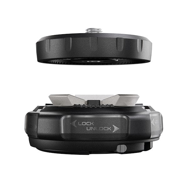 Manfrotto Xchange shown with both parts.