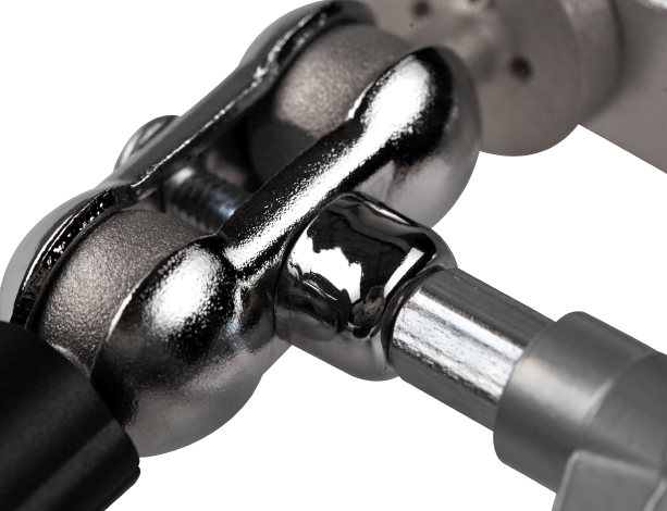 Nanlite T12 holder detail image showing the locking mechanism for full articulation.