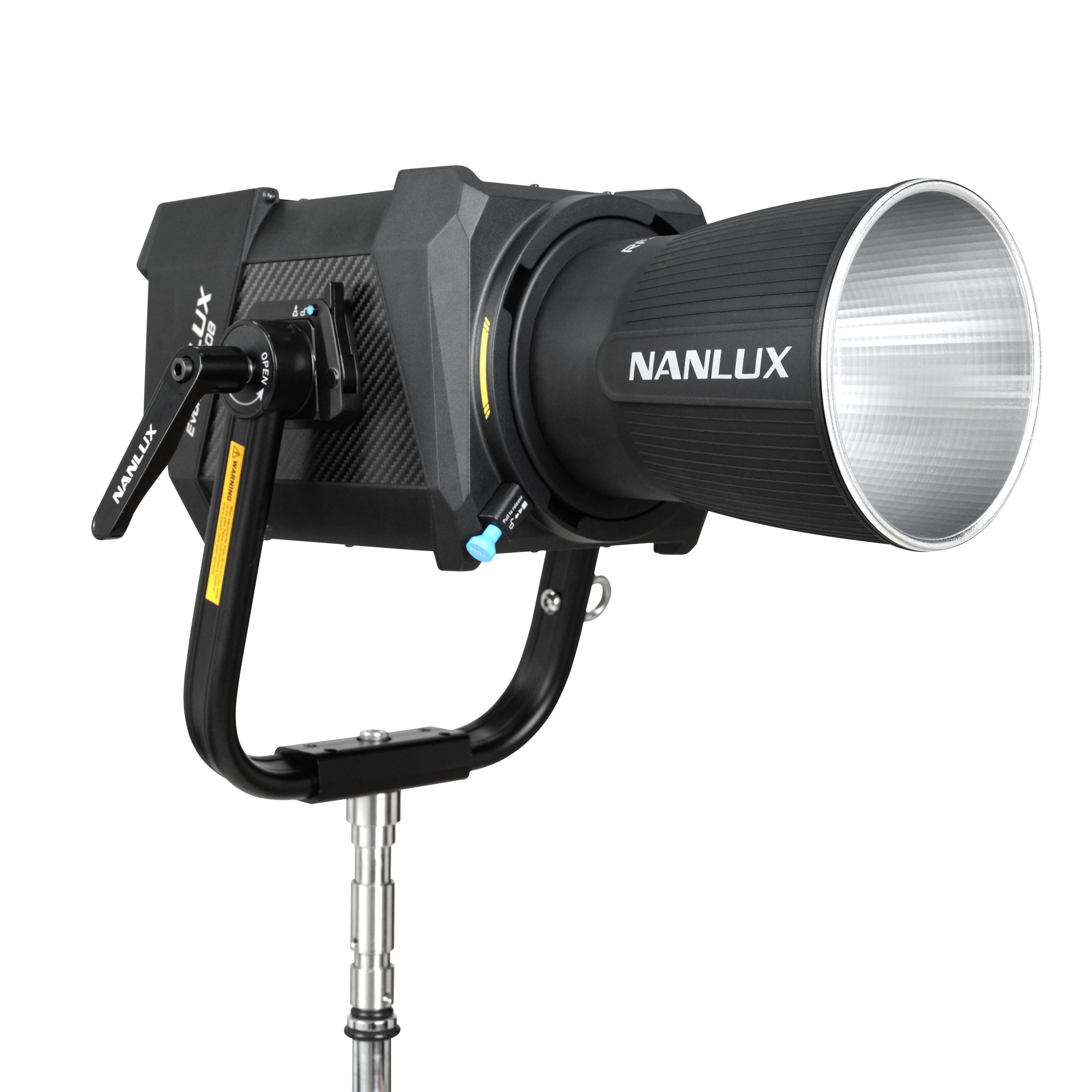 NANLUX Evoke 1200B Spot Light shown on a lighting stand.