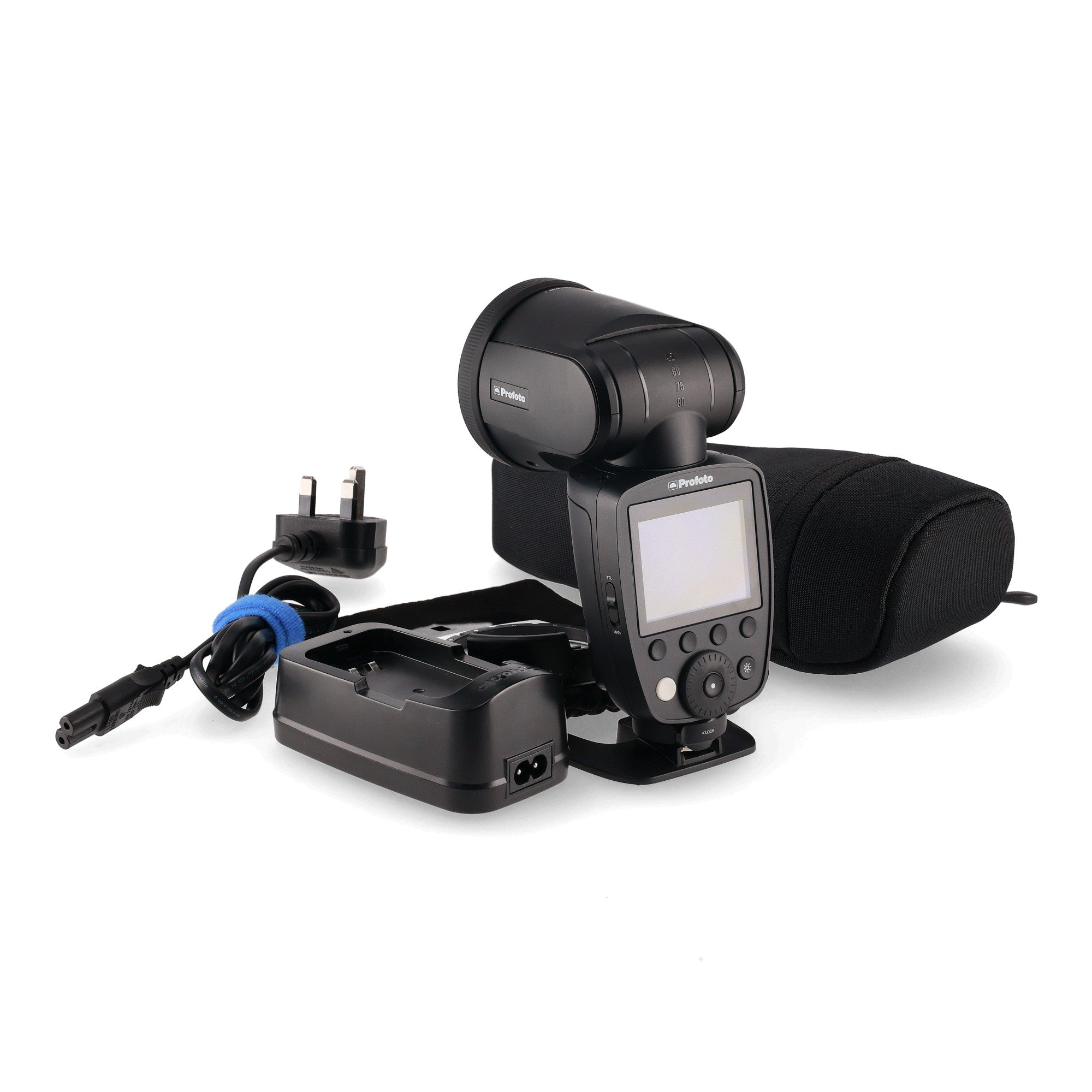 Rear 3/4 view of the Profoto A1X for Nikon shown on a white background.