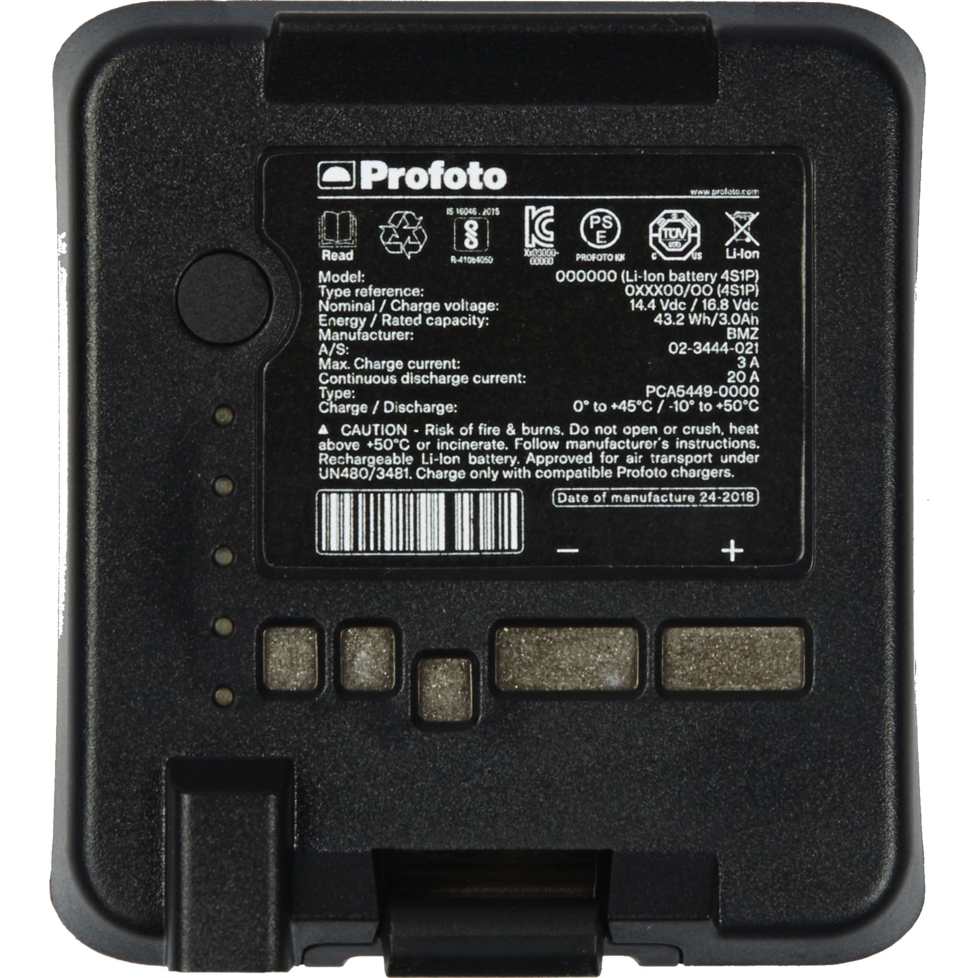 Back view of Profoto B Series OCF Battery.