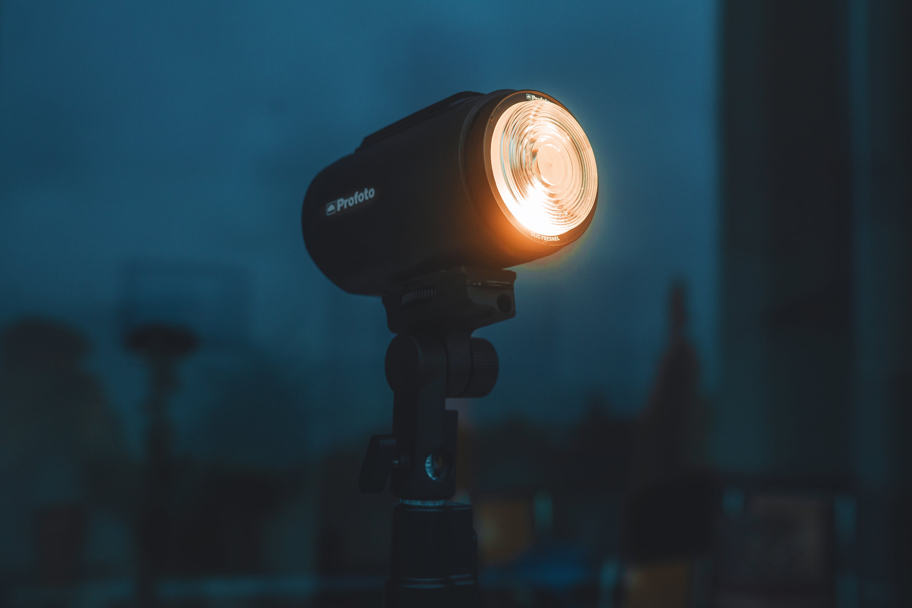 Profoto Clic Fresnel attached to light.