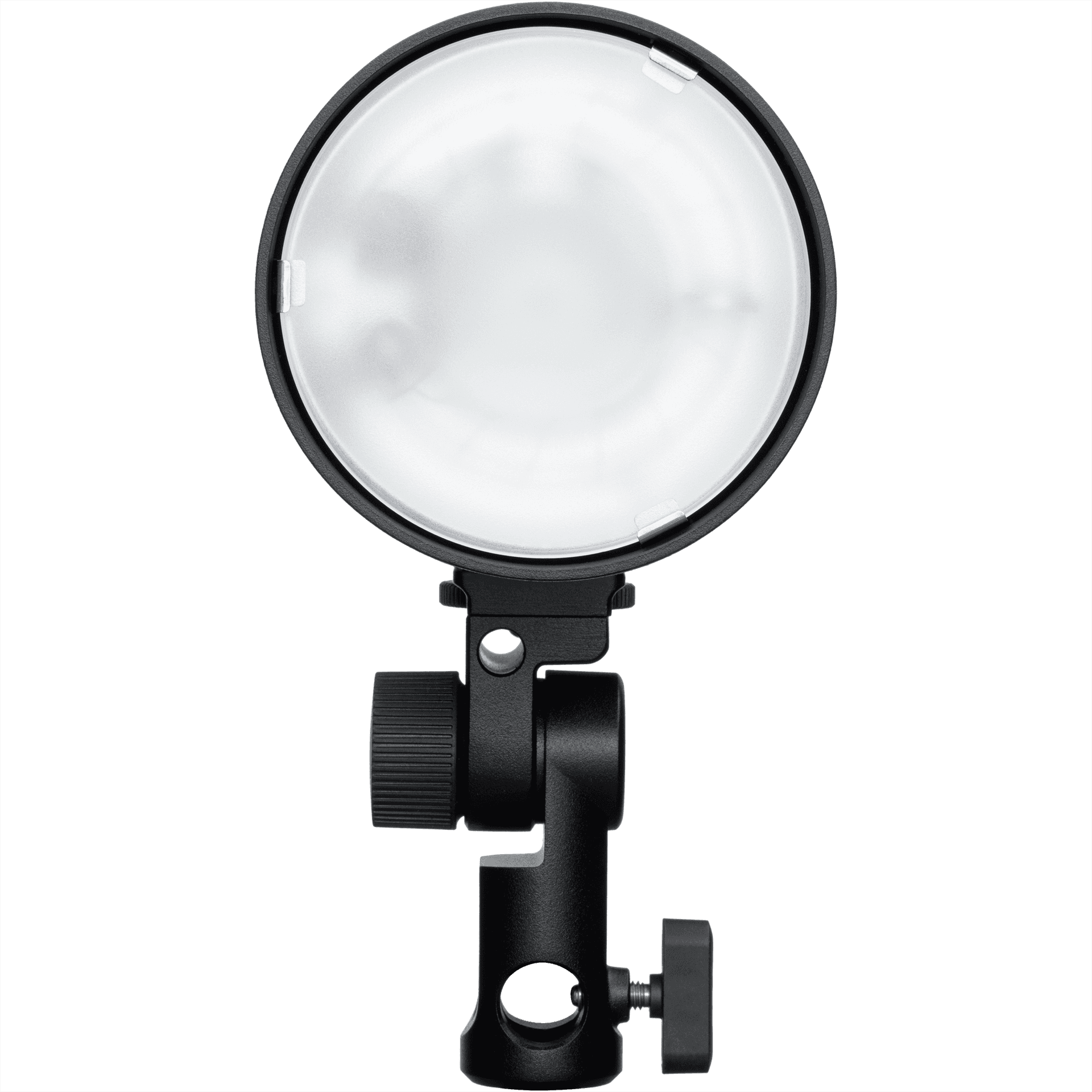 Profoto D30 monobloc front, showing the glass disc.