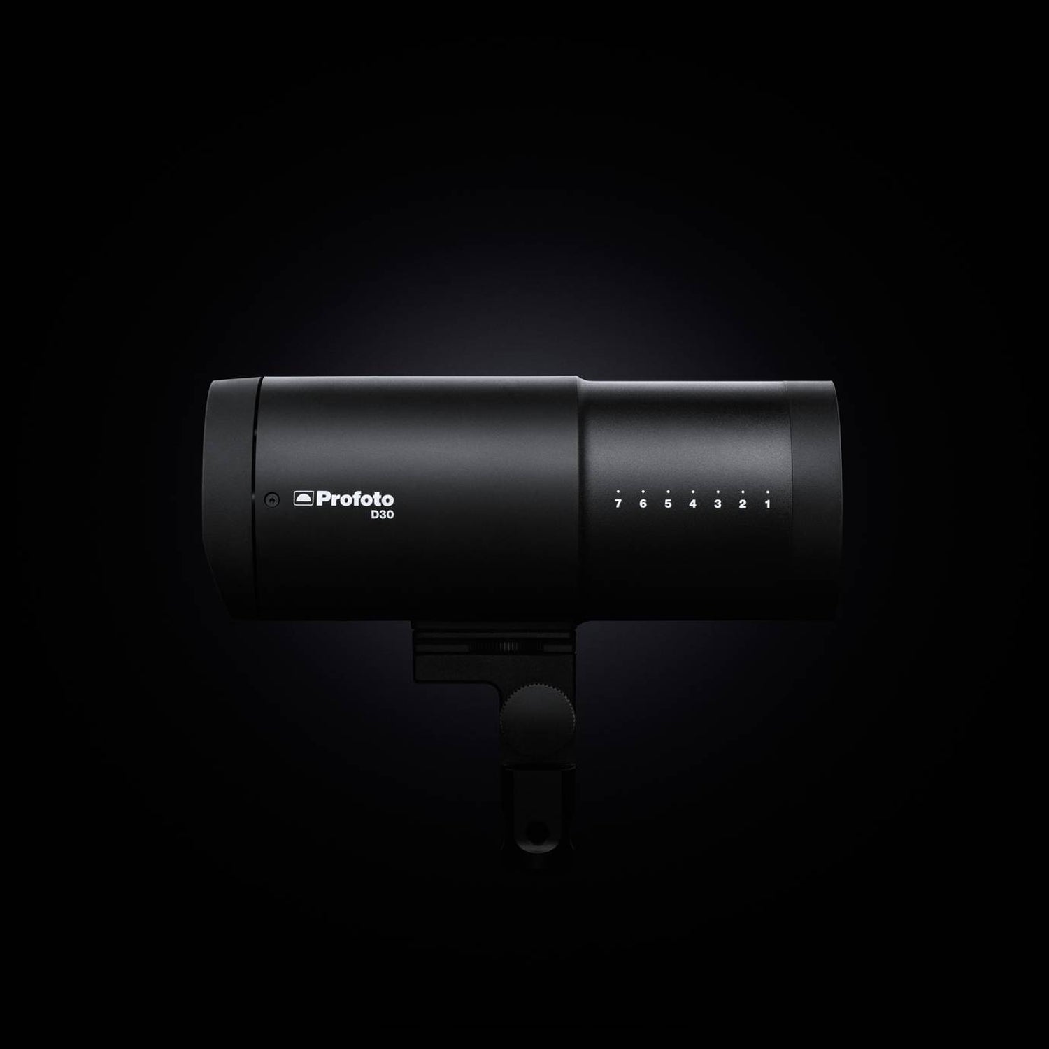 Profoto D30 500w/s monolight right on background.