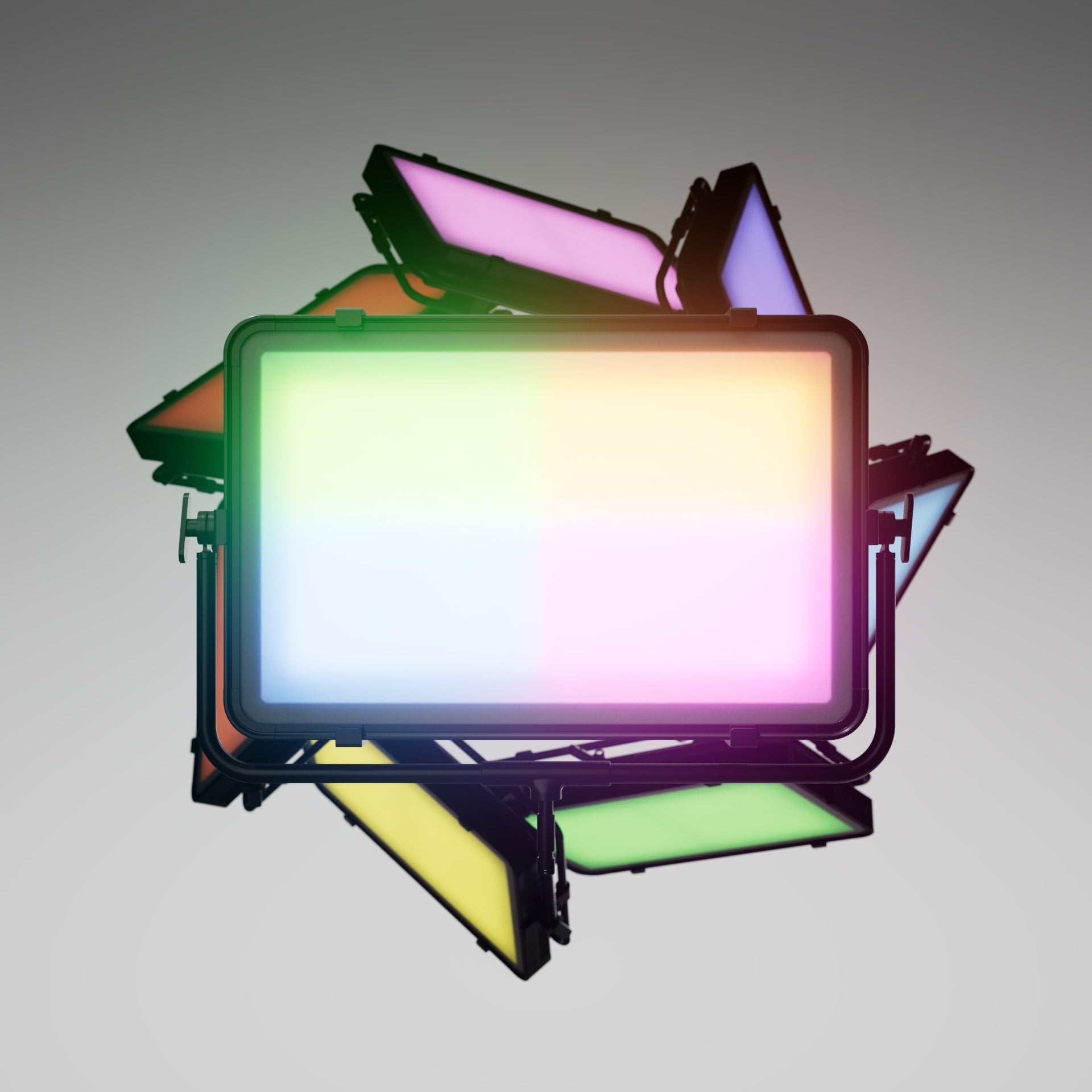 Several Profoto LP2000C's shown projecting various colours.