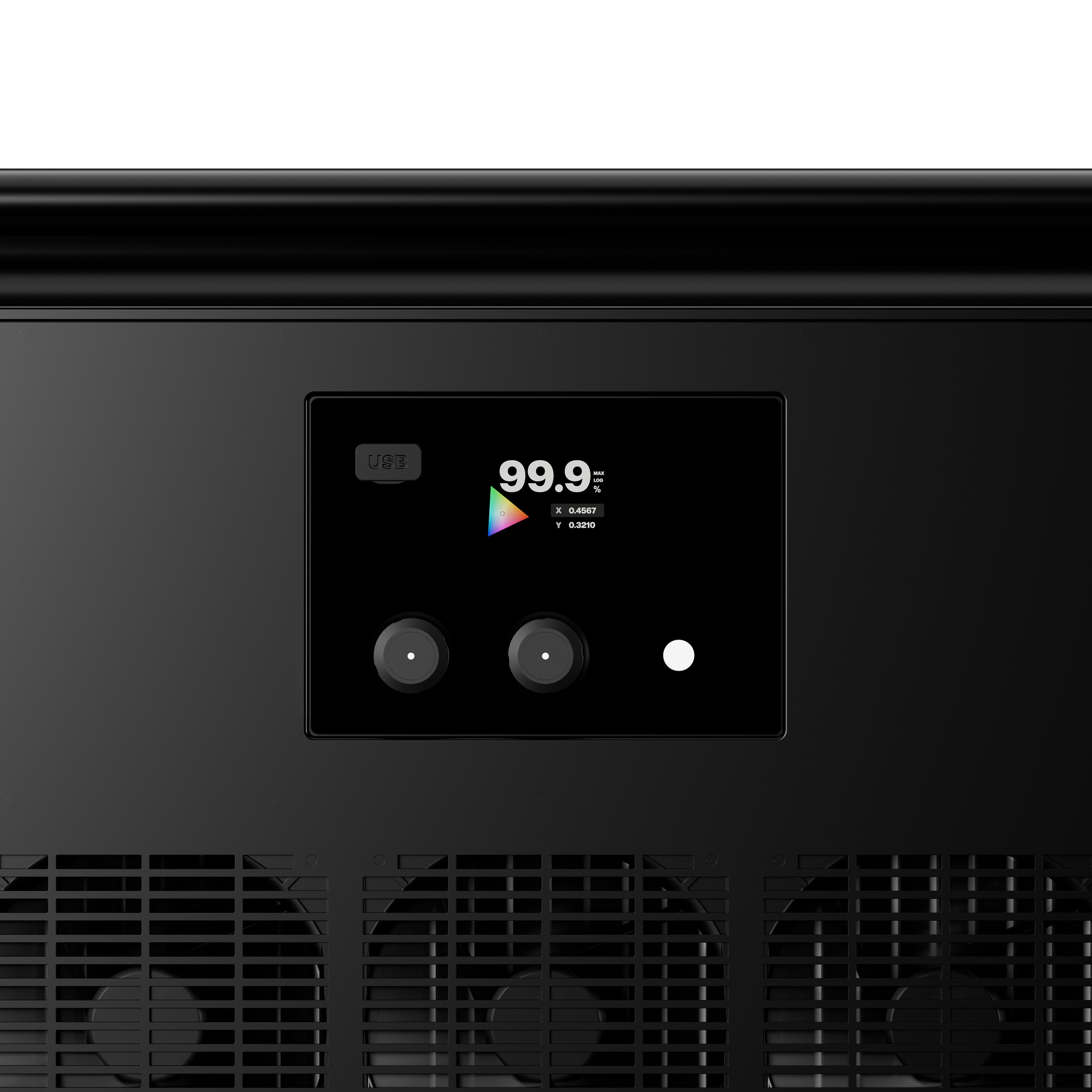Detail image of screen and button controls.