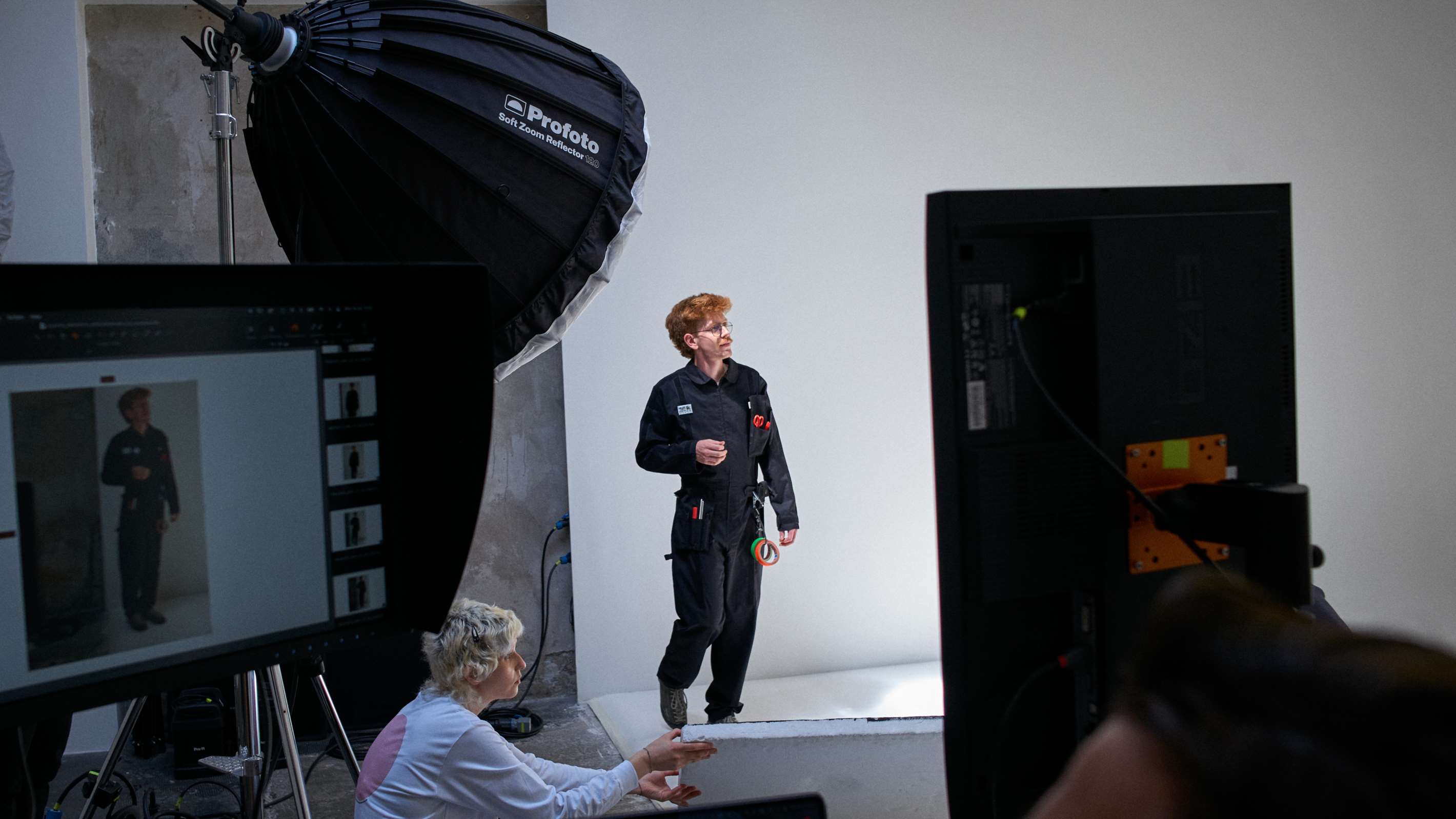 Profoto Soft Zoom Reflector 120 (Ex-Display) being utilised on a photoshoot.
