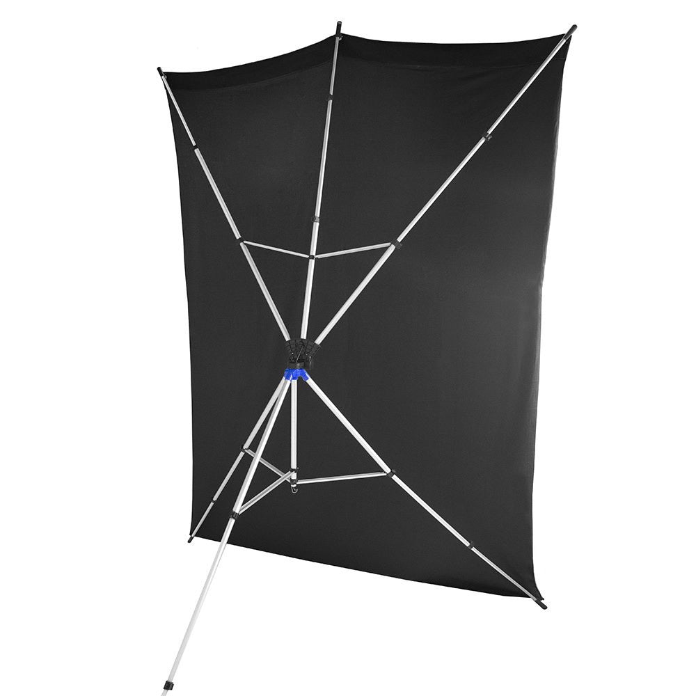 Rear view of the Savage black cloth portable background, showing the aluminium frame.