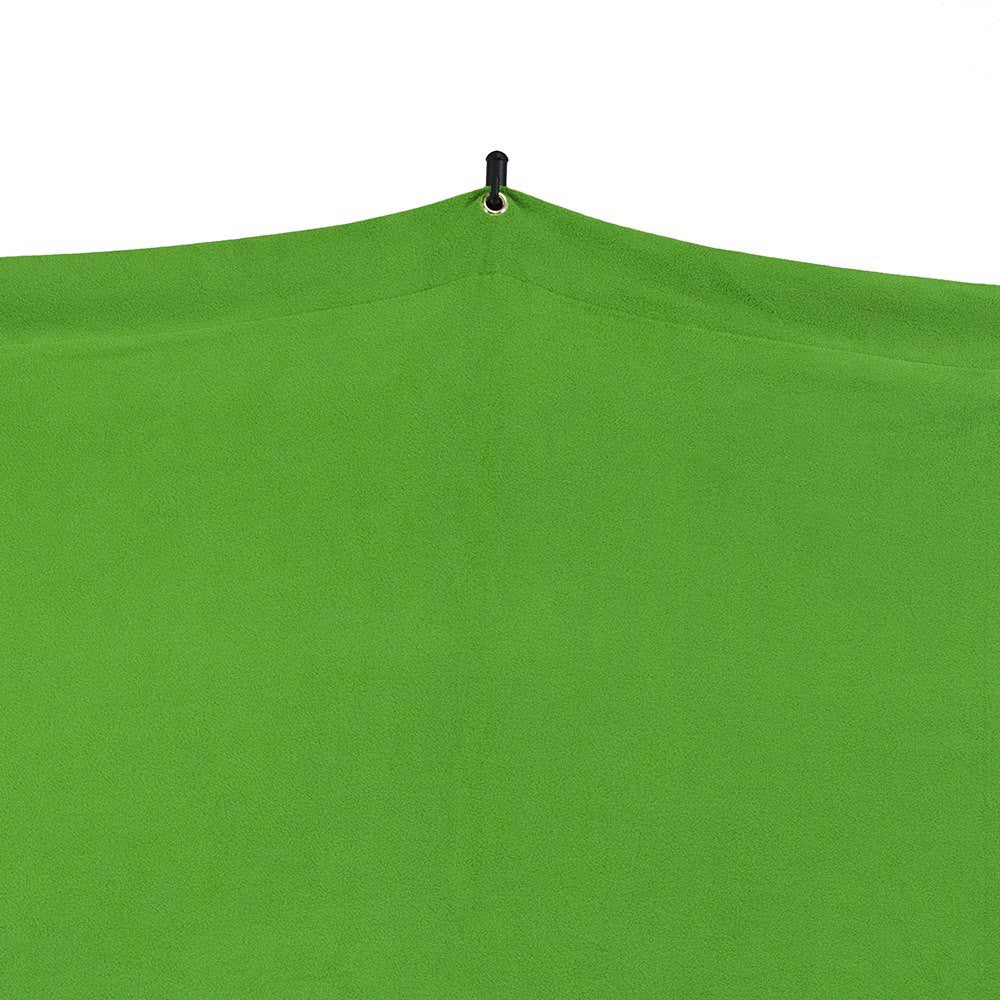 Detail of the green fabric seamless background stretched over the background frame.