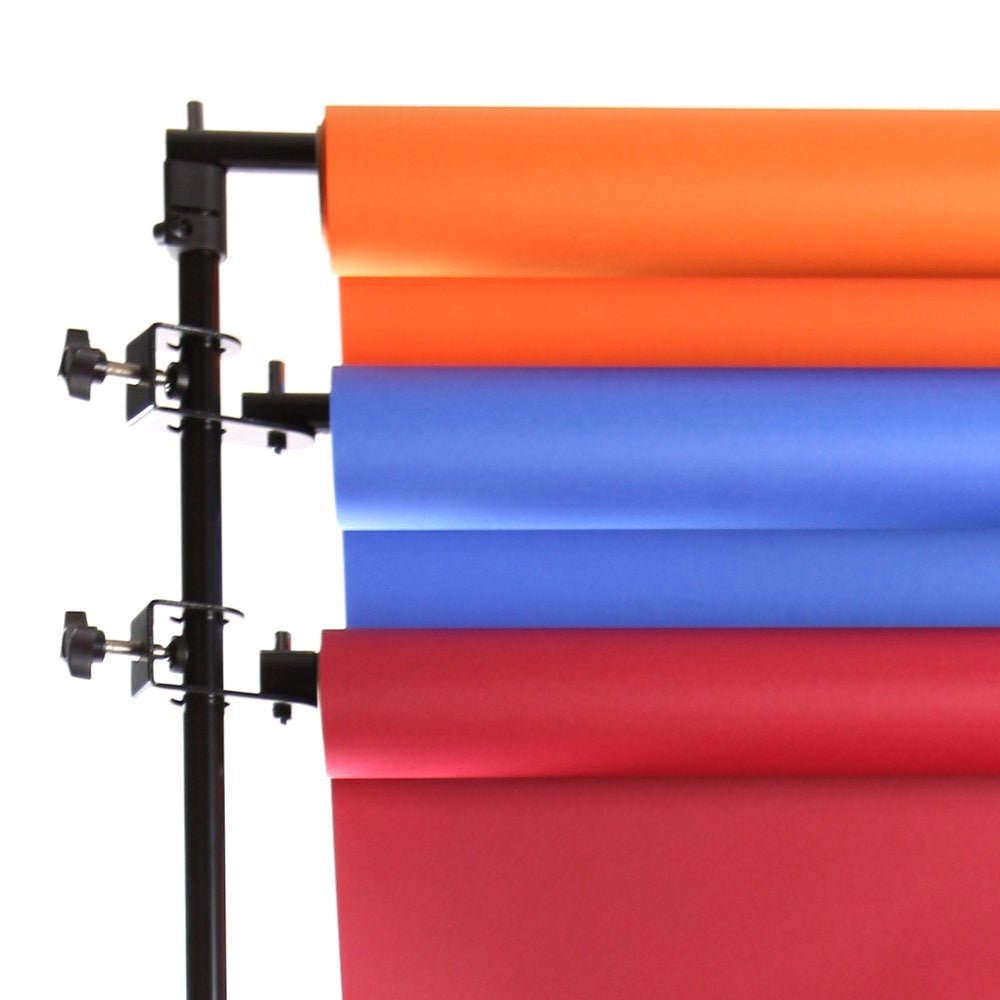 Detail image of Savage Multiple Paper Polevault Stand with 3 rolls connected.