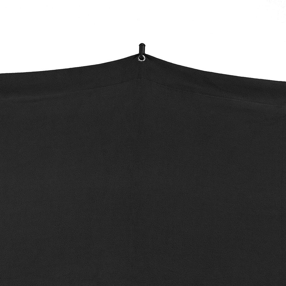 Detail of the black fabric seamless background stretched over the background frame.