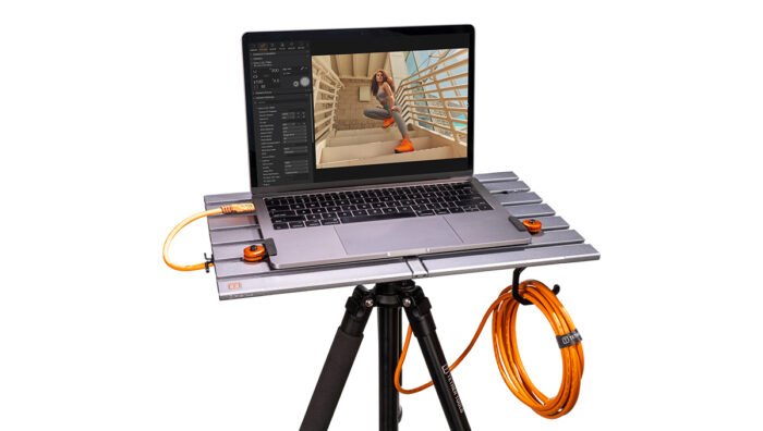 Tether Tools AeroTrac Configuration Tool shown with laptop.