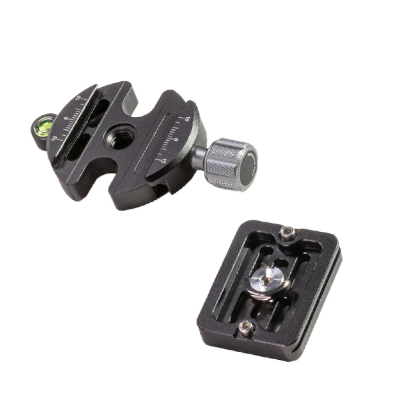 Tether Tools Rock Solid Arca Quick Release Tripod Adapter + Plate on a white background.