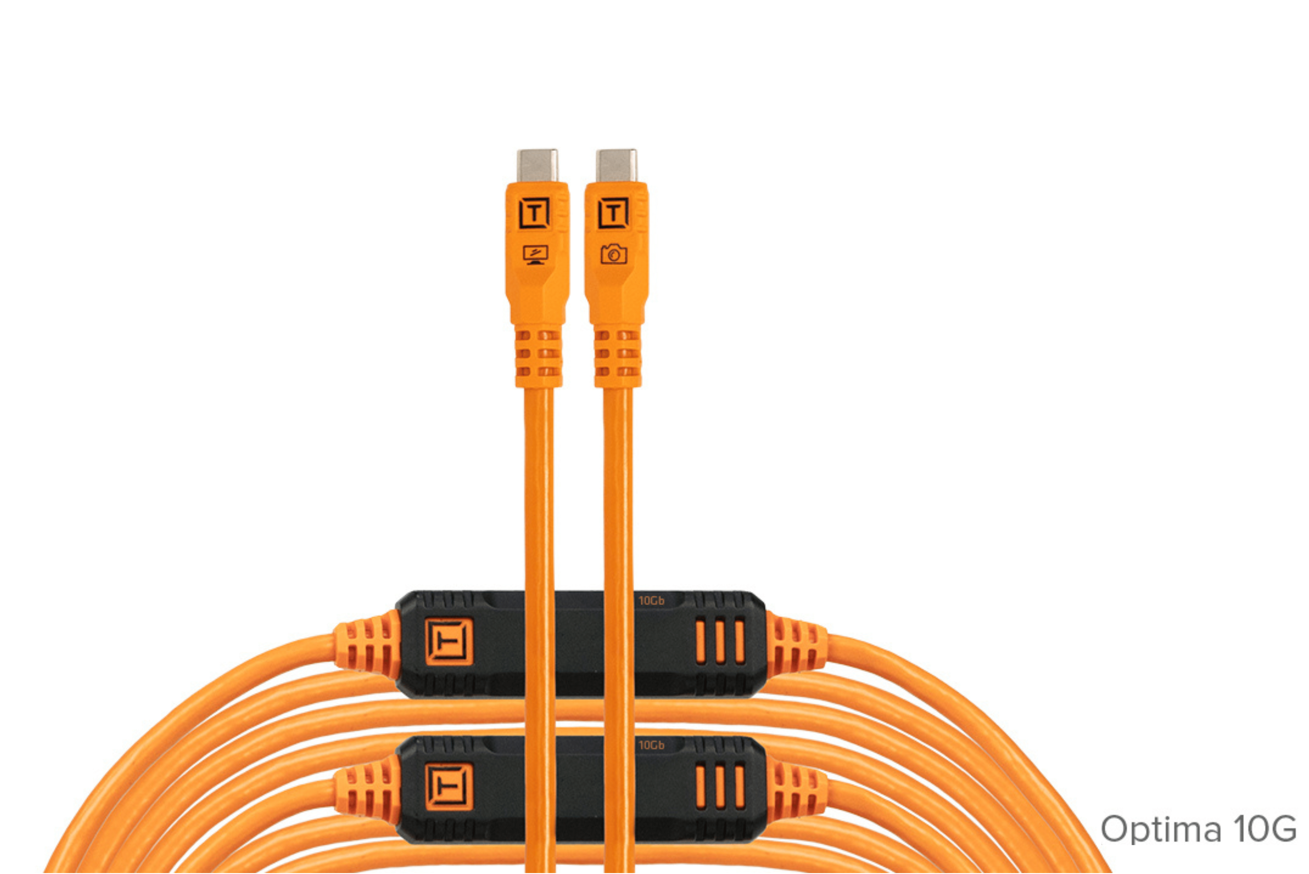 TetherTools TetherPro Optima 10G USB High-Visibility ORG- 31' (9.4M)- Straight to Straight Cable