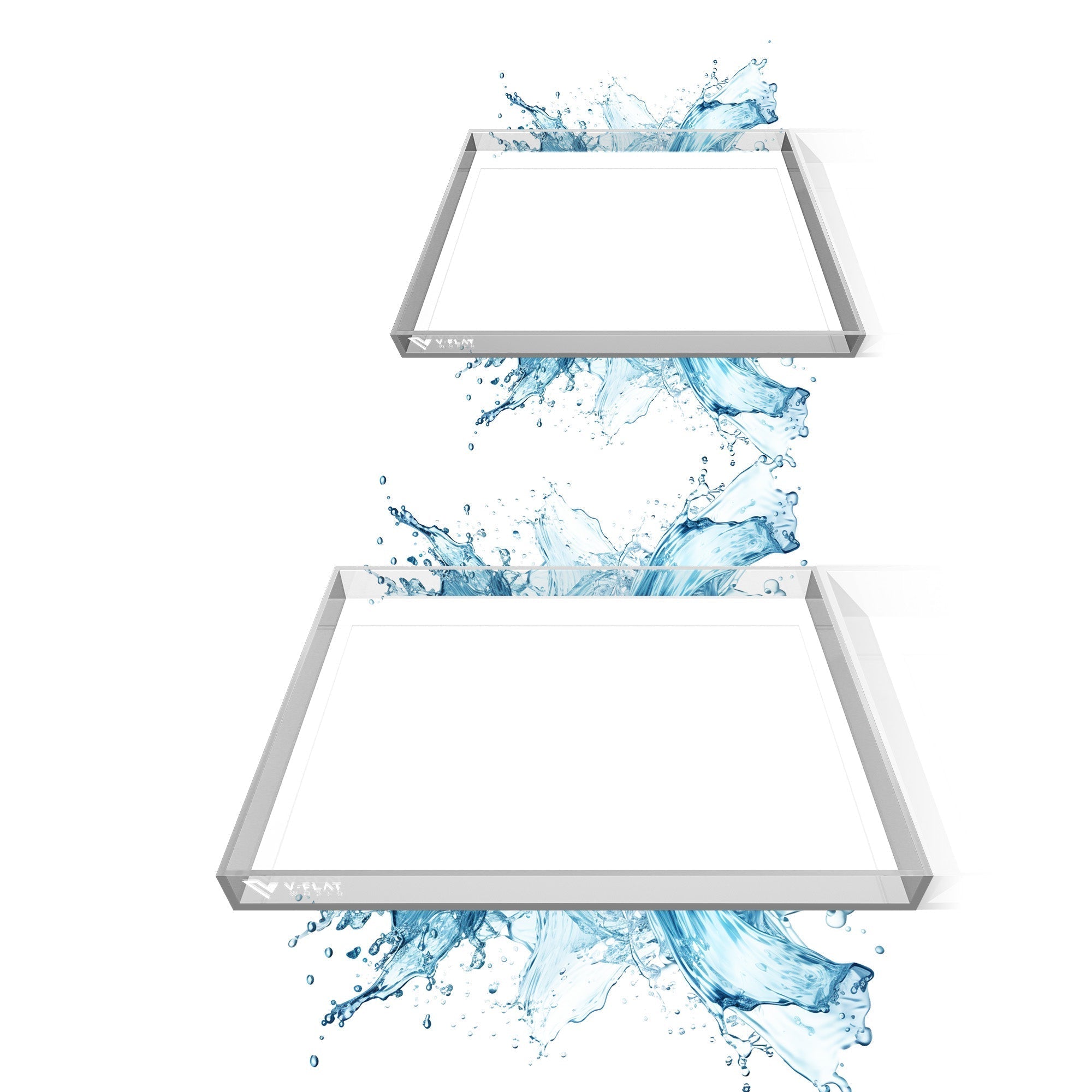 V-Flat Aqua Tray Kit (x2) shown with a water effect for illustrative purposes.