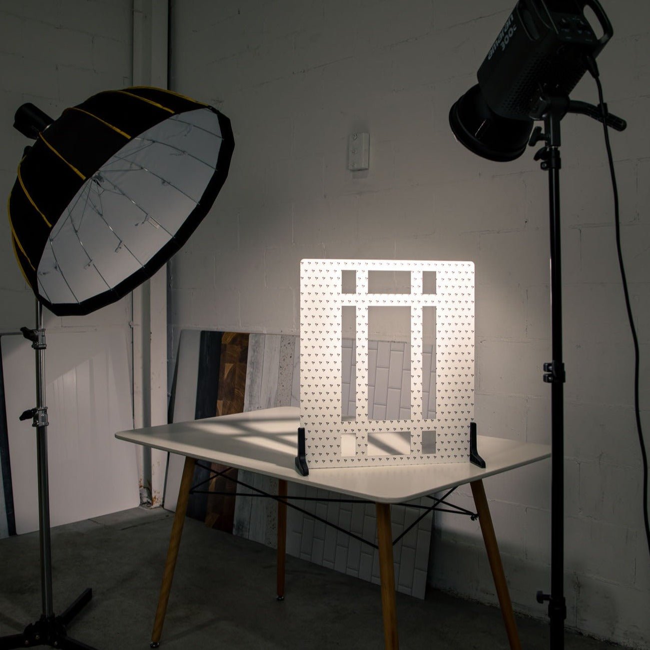 V-Flat Big Window being utilised in a studio environment to manipulate light.