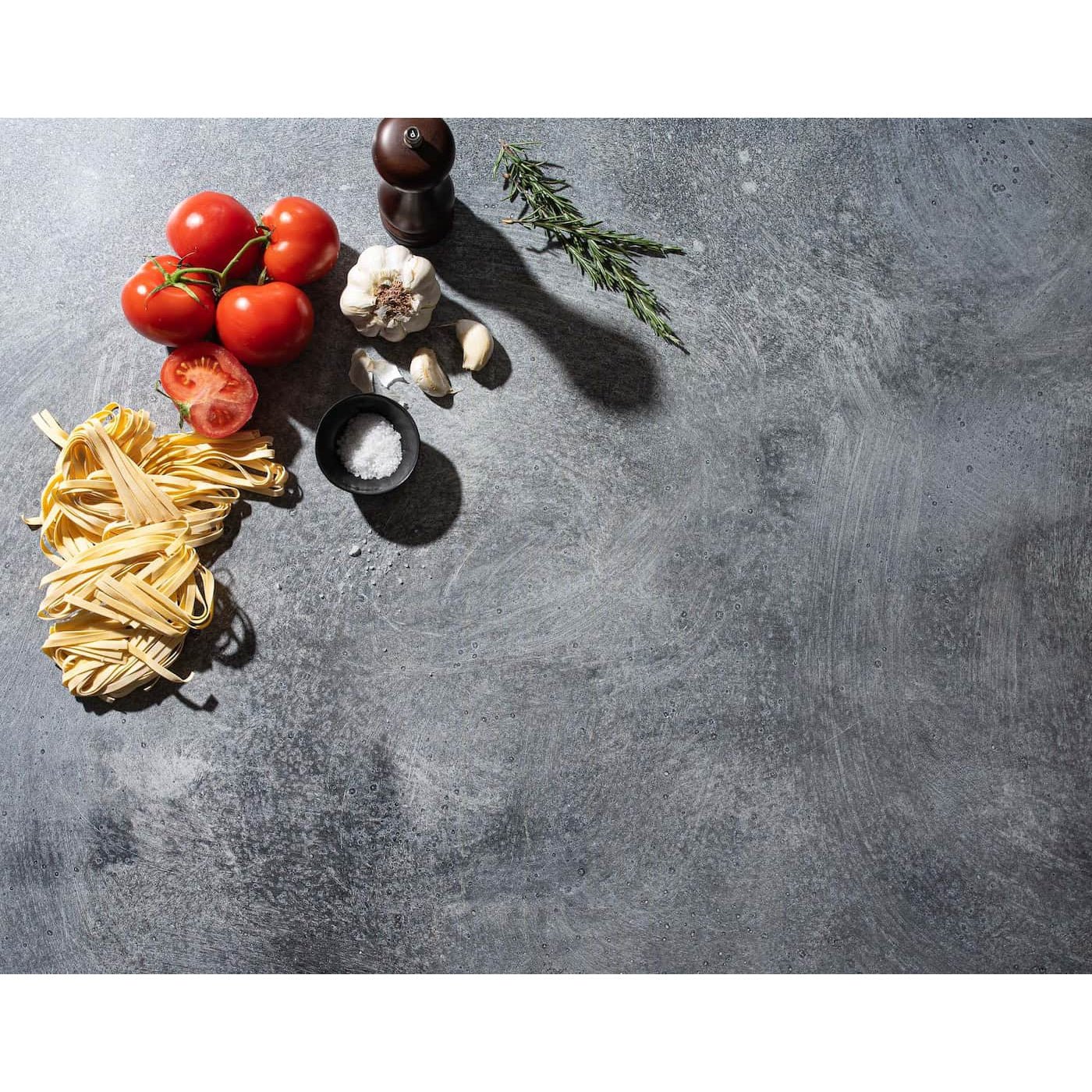 V-Flat Grey Chalk/Dark Chalk - XL Duo Board with fresh ingredients being captured.